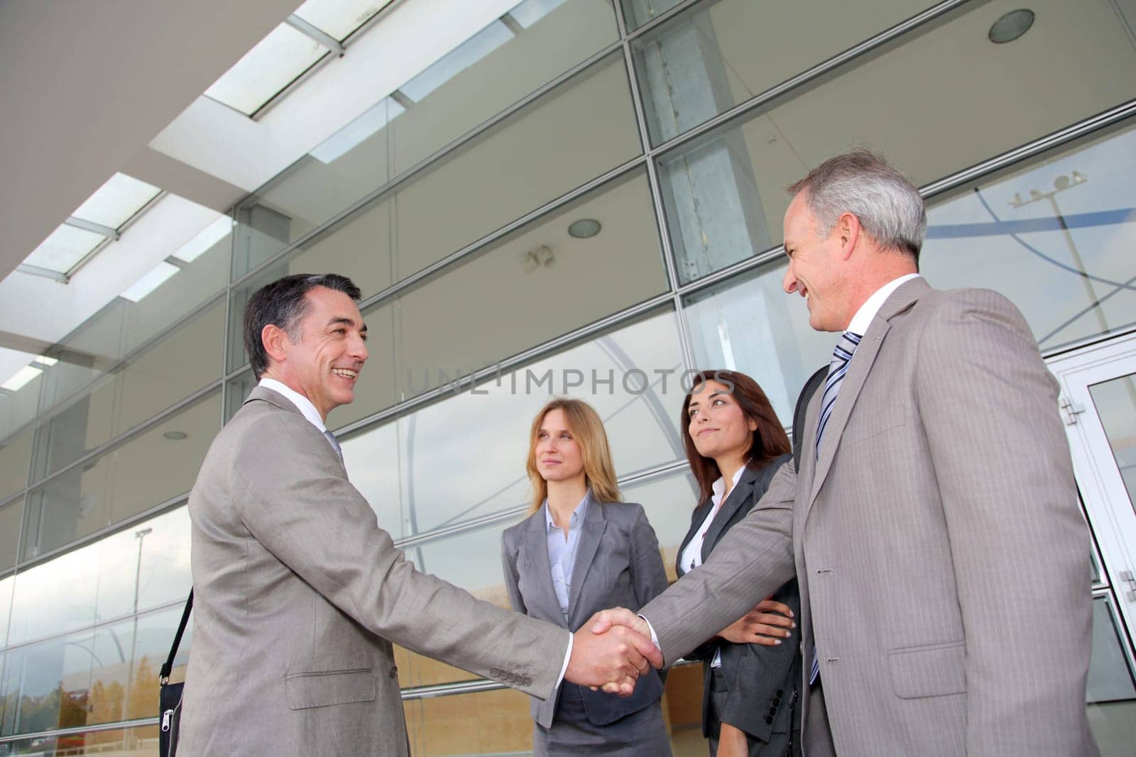 Business people meeting at an exhibition