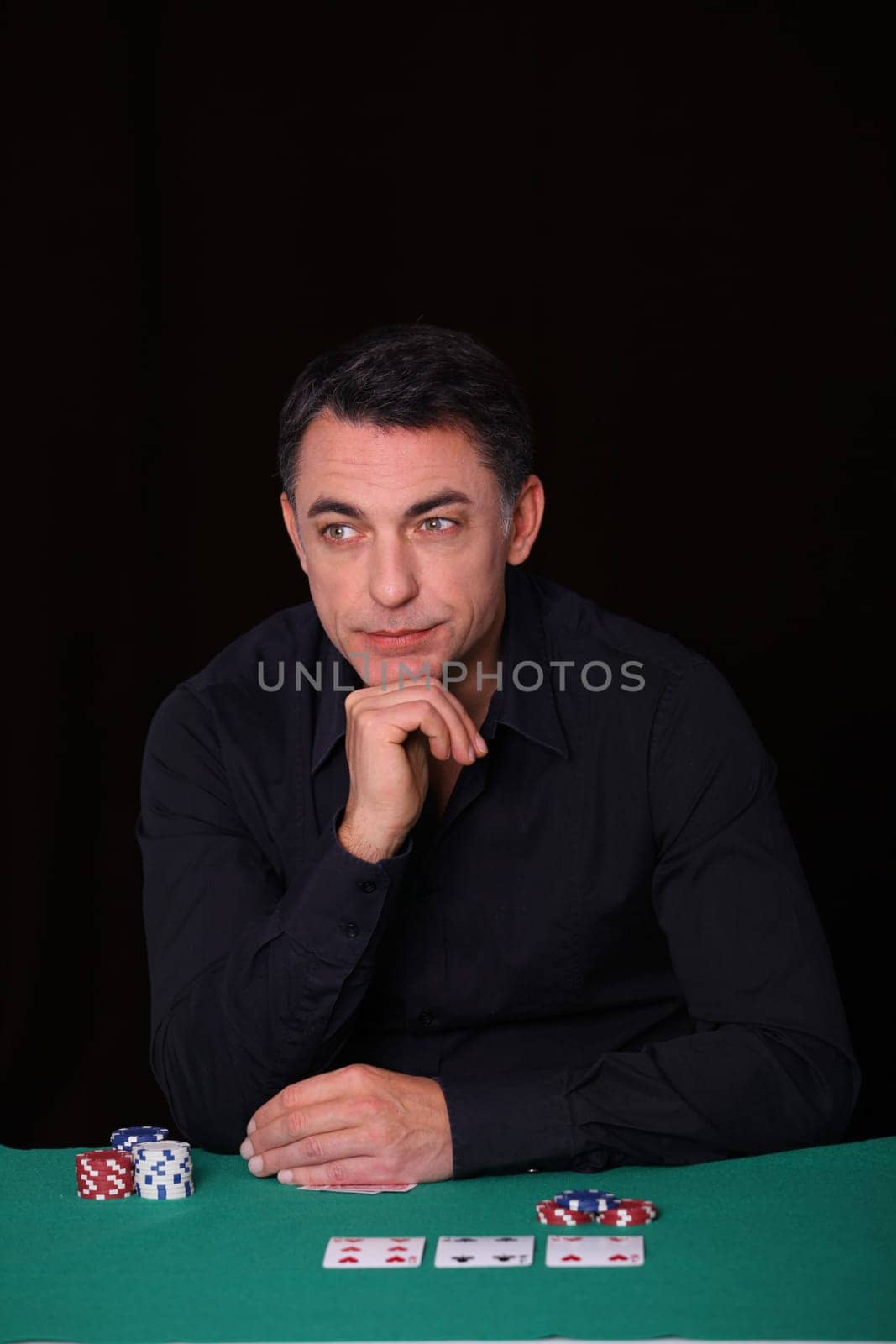 Man sitting at poker table