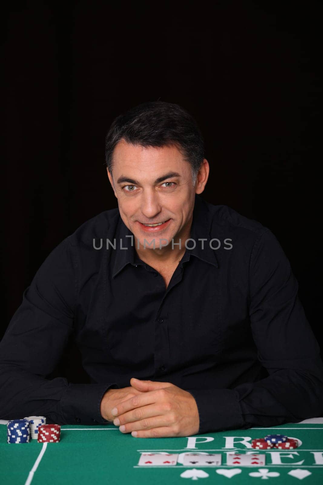 Man sitting at poker table