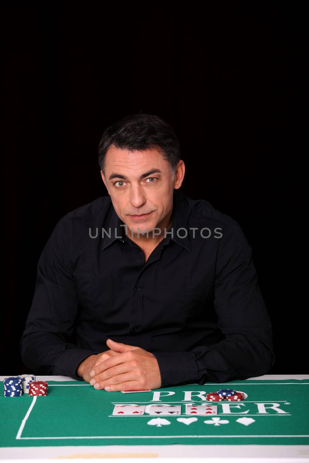 Man sitting at poker table