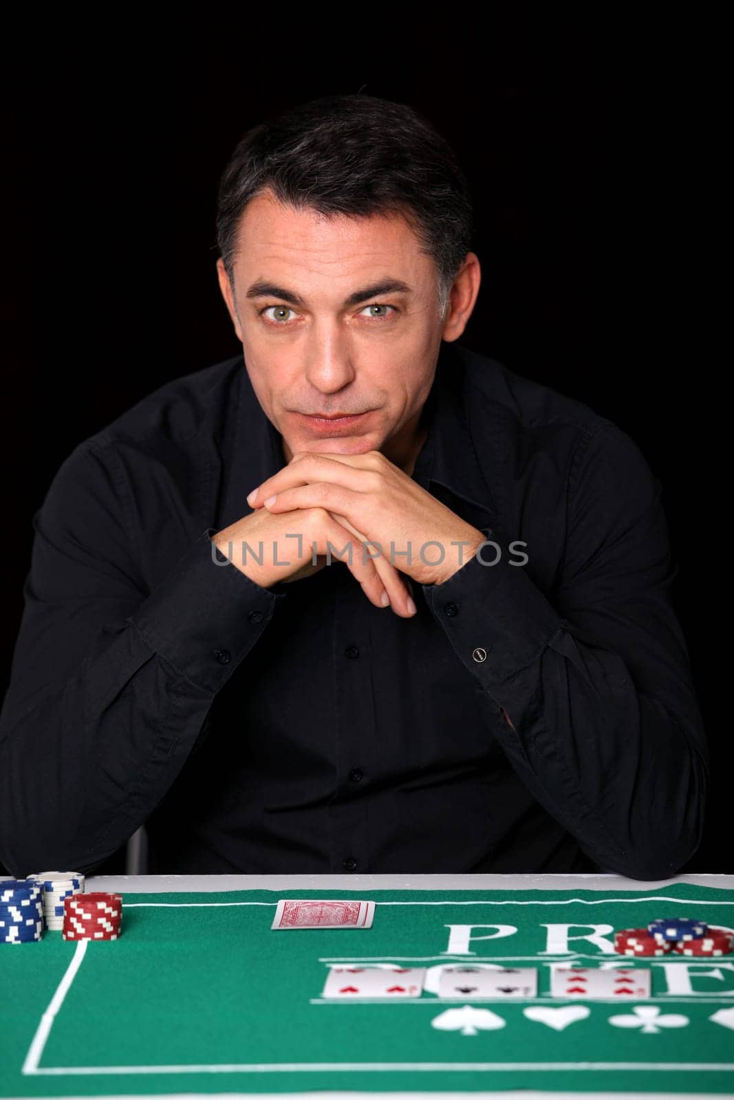 Man sitting at poker table
