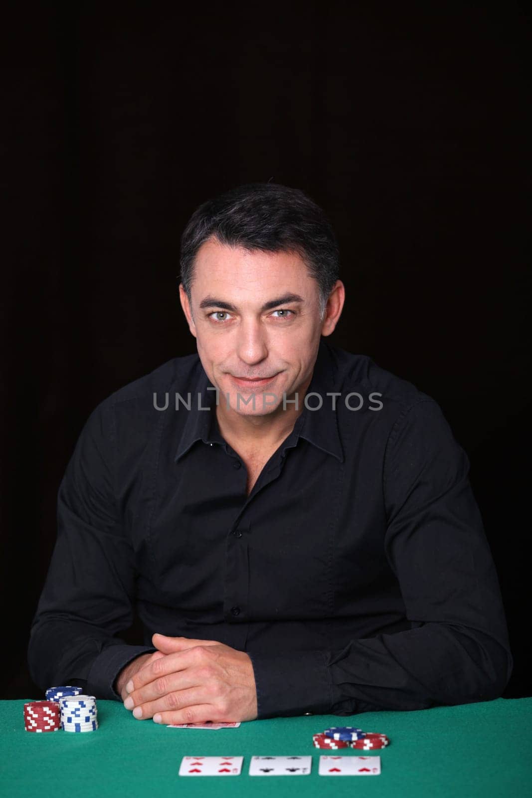 Man sitting at poker table
