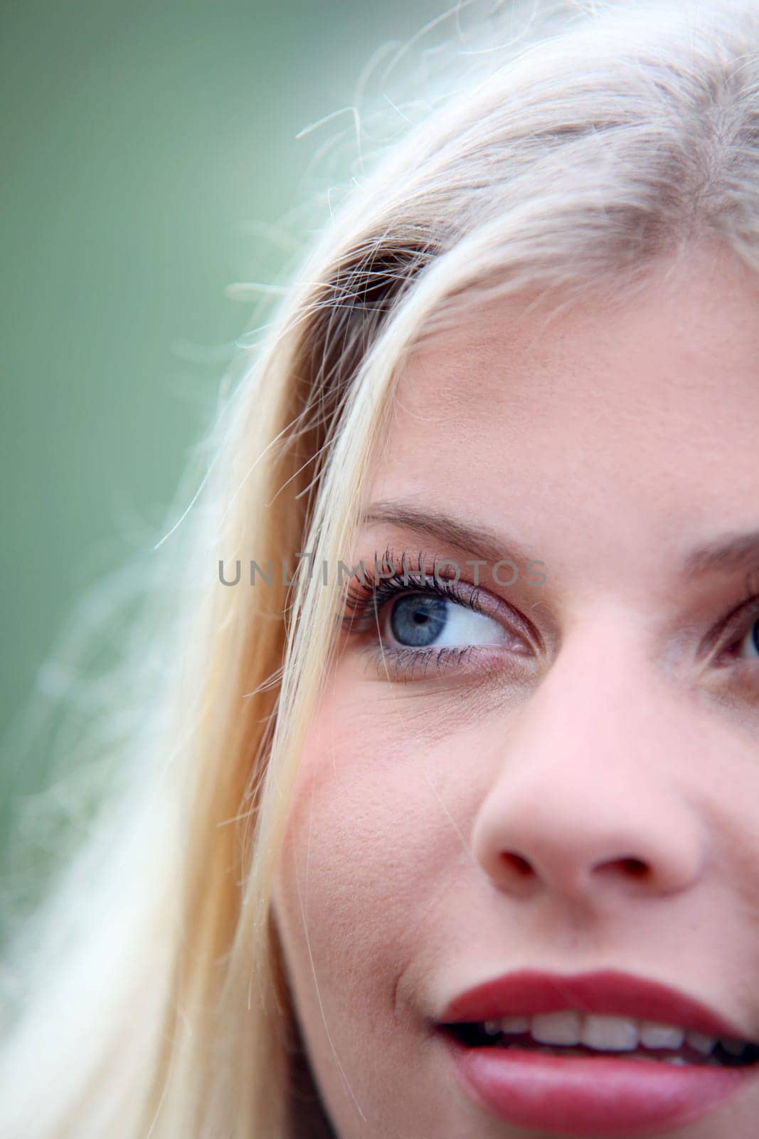 Closeup of beautiful blond woman