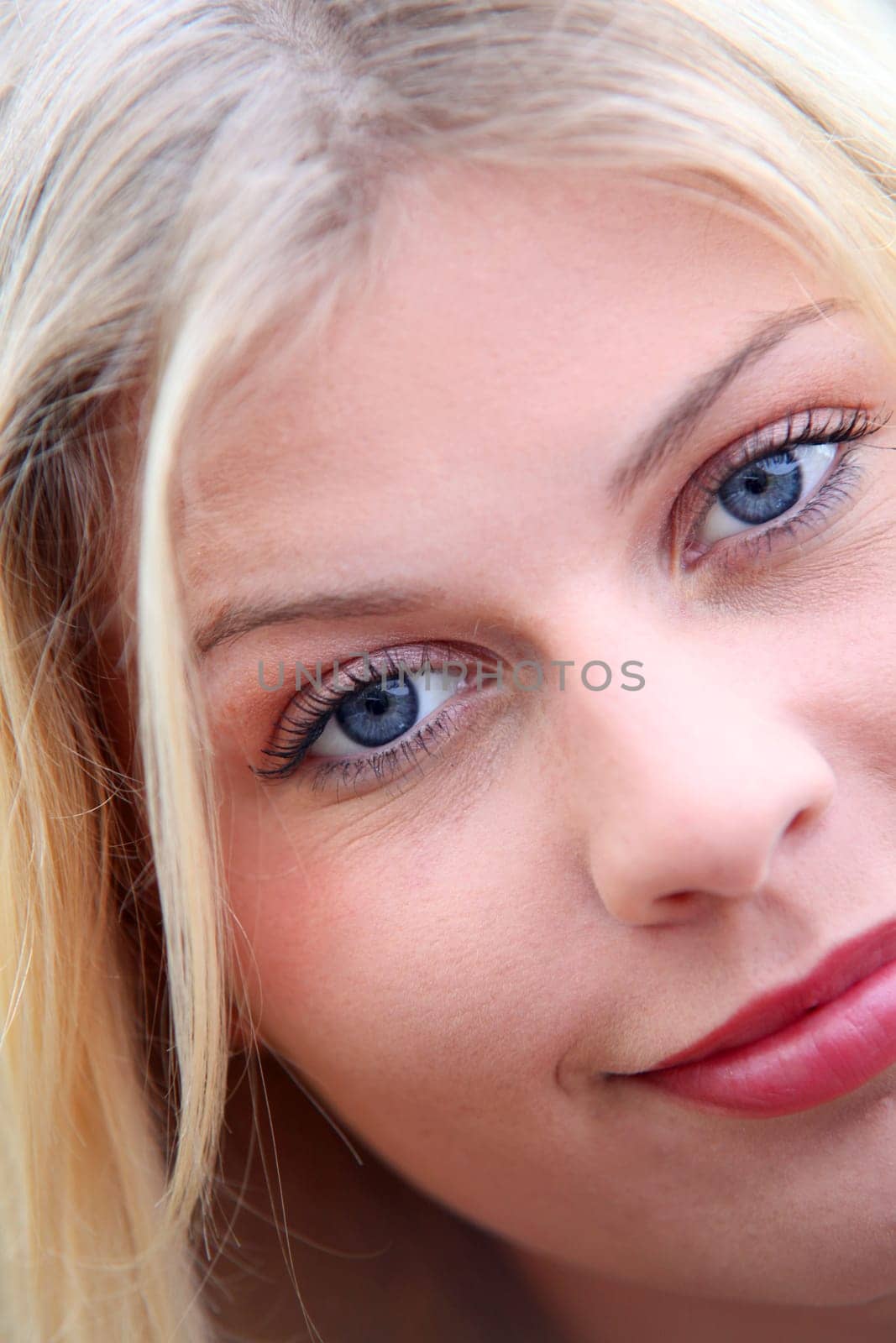 Closeup of beautiful blond woman