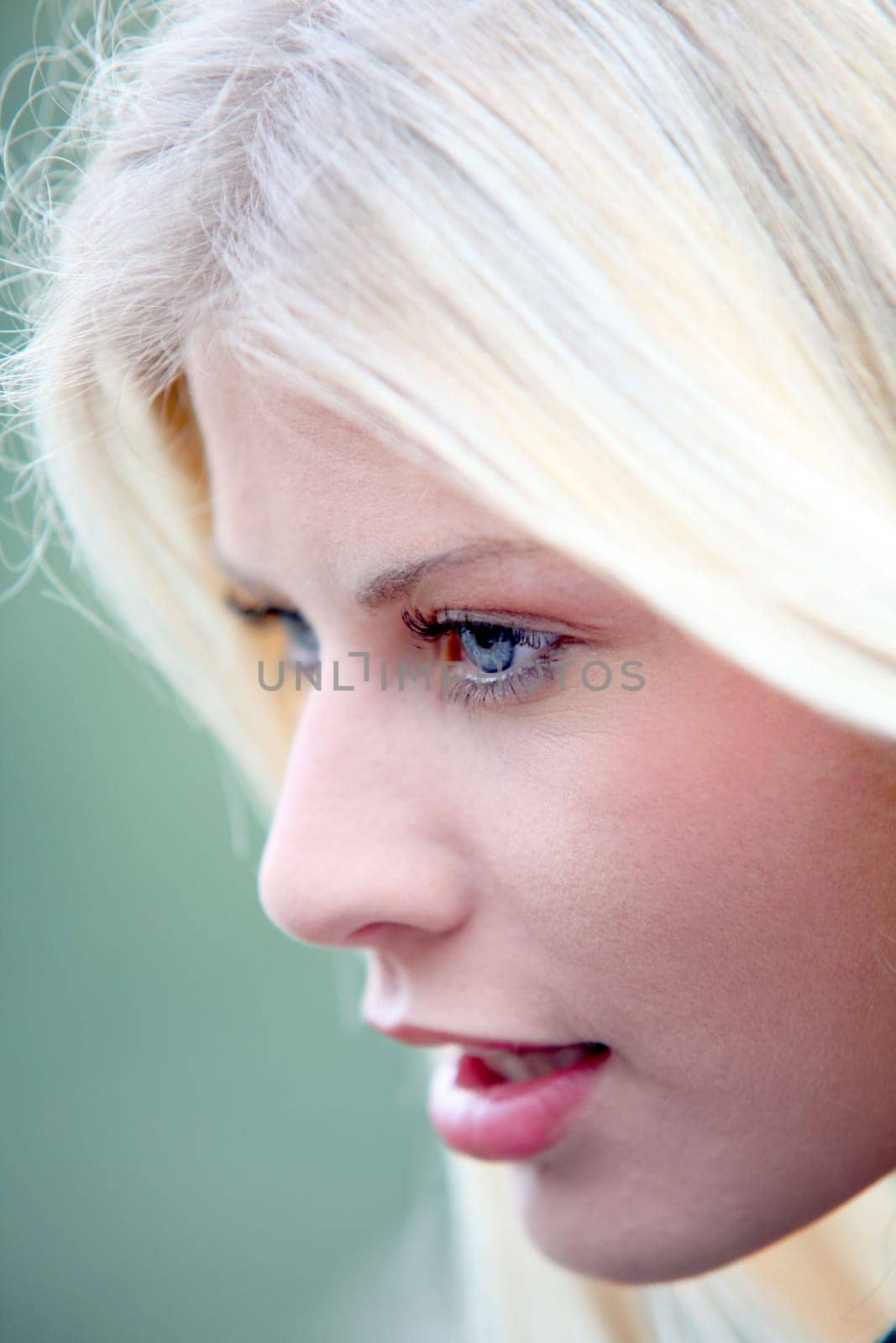 Closeup of beautiful blond woman