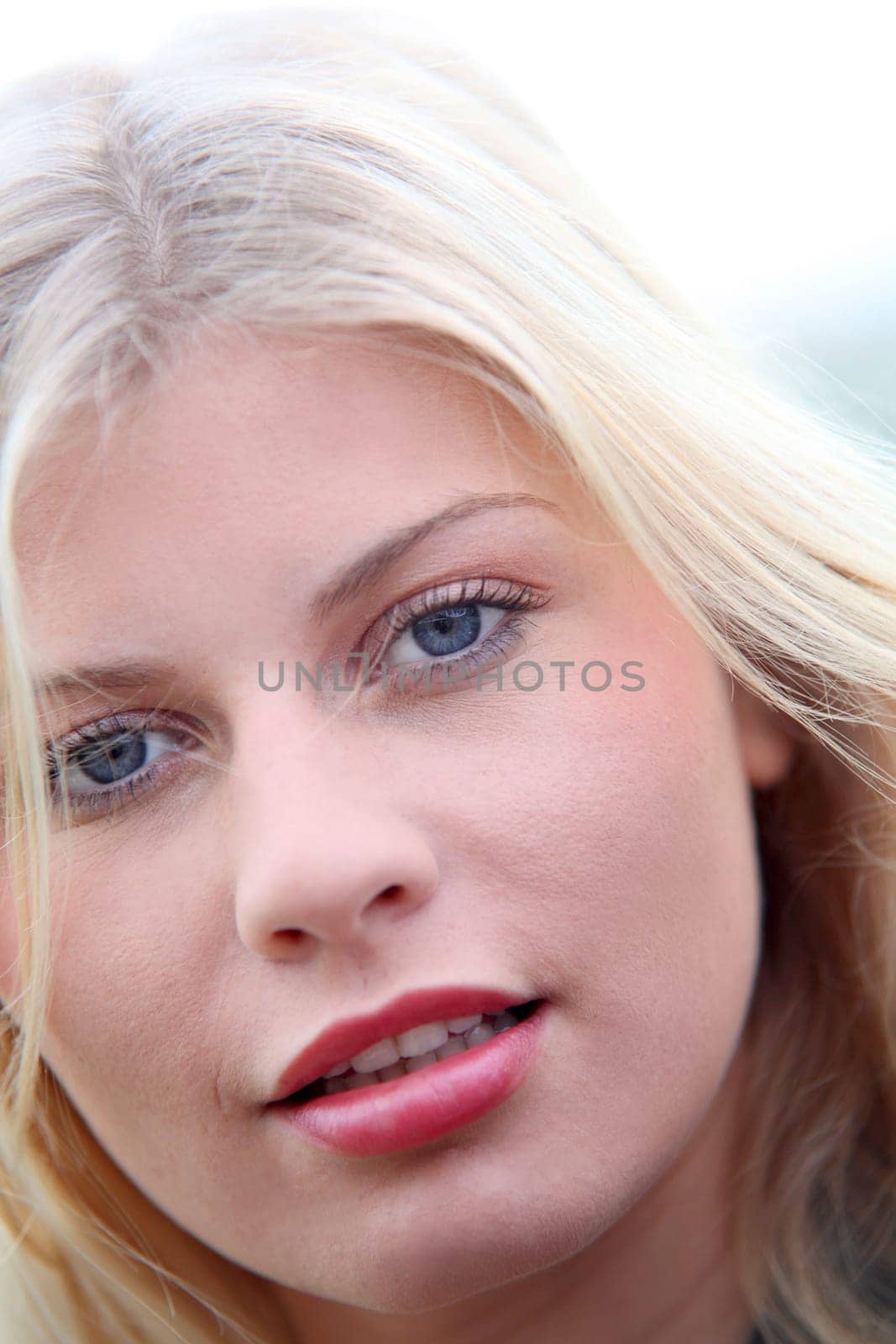 Closeup of beautiful blond woman