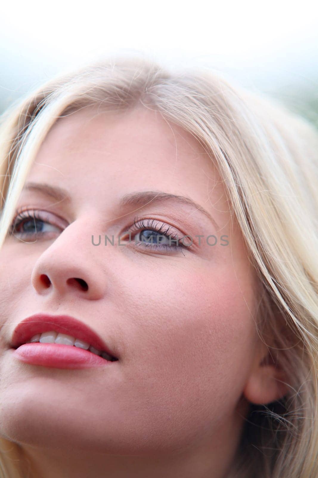 Closeup of beautiful blond woman