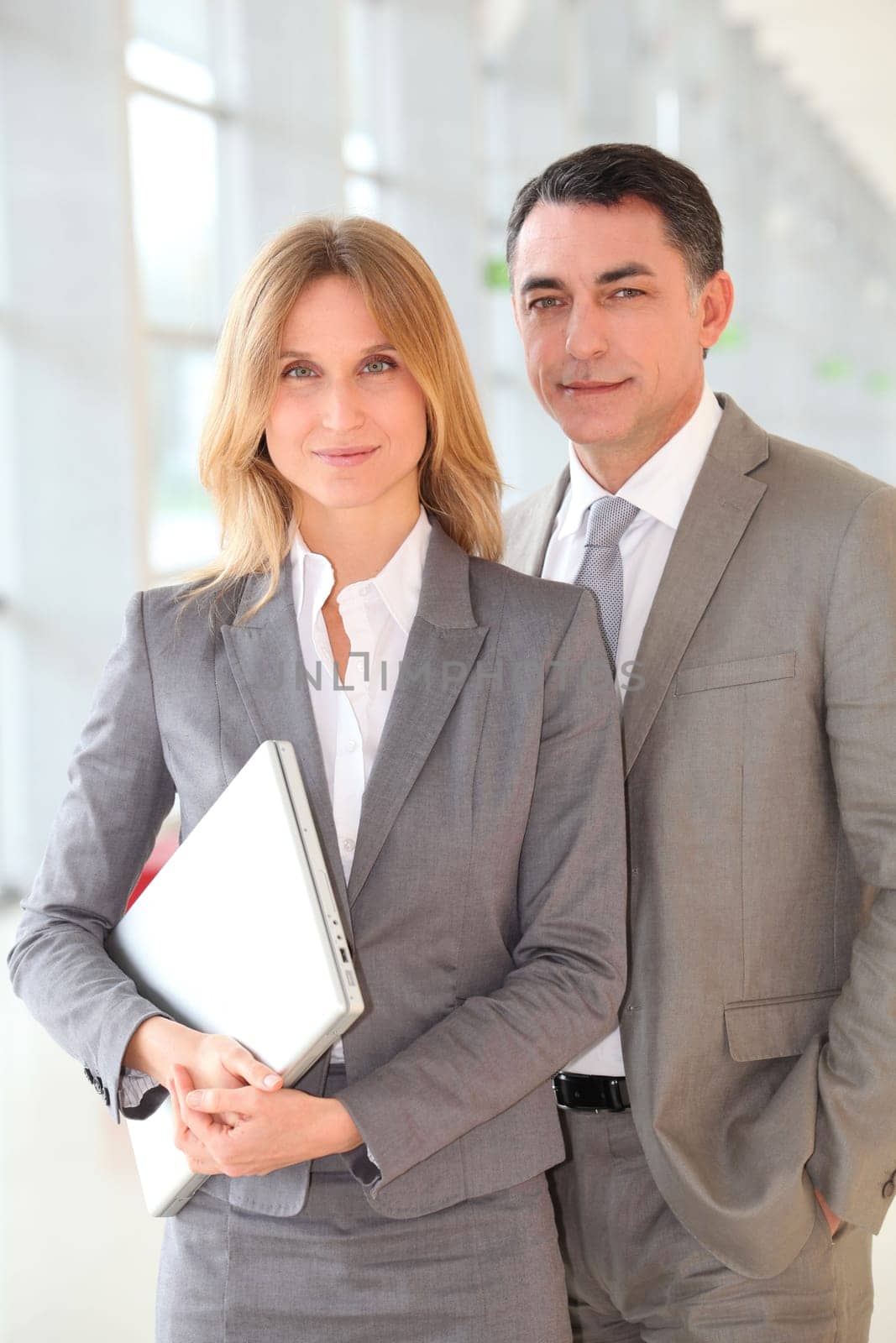 Business partners meeting in modern building