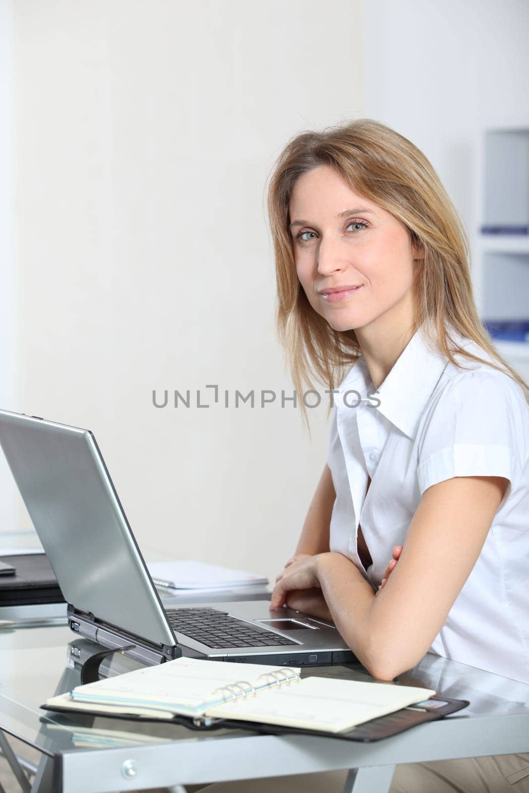 Closeup of beautiful businesswoman in the office