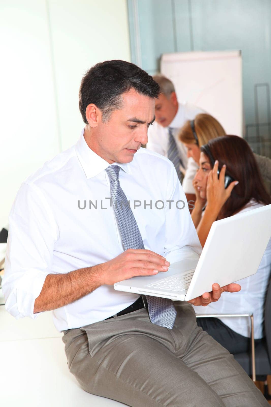 Closeup of sales manager in the office