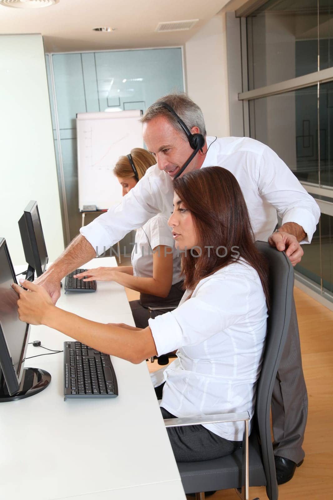 Businessman and women in business training