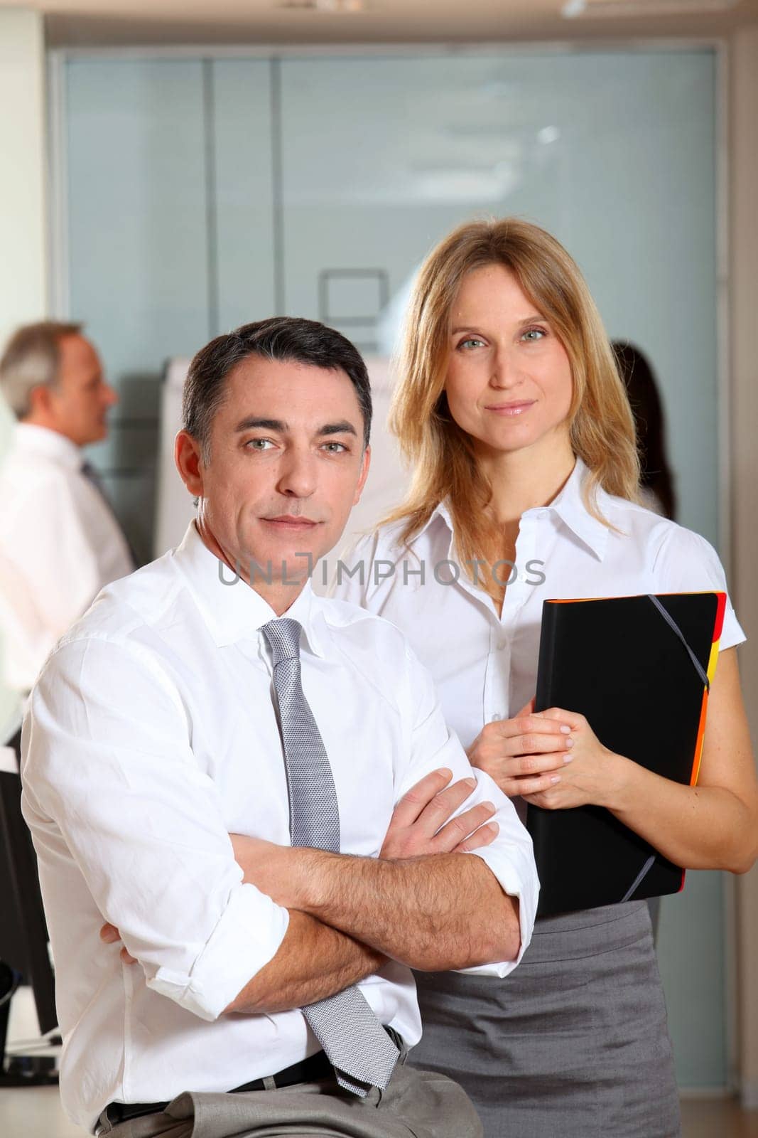 Manager and saleswoman meeting in the office