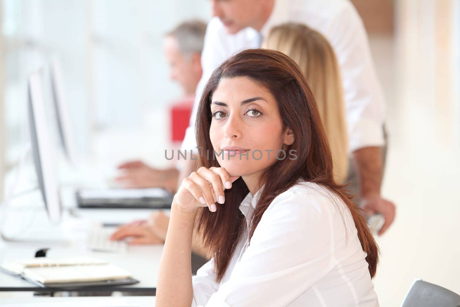 Woman attending business training