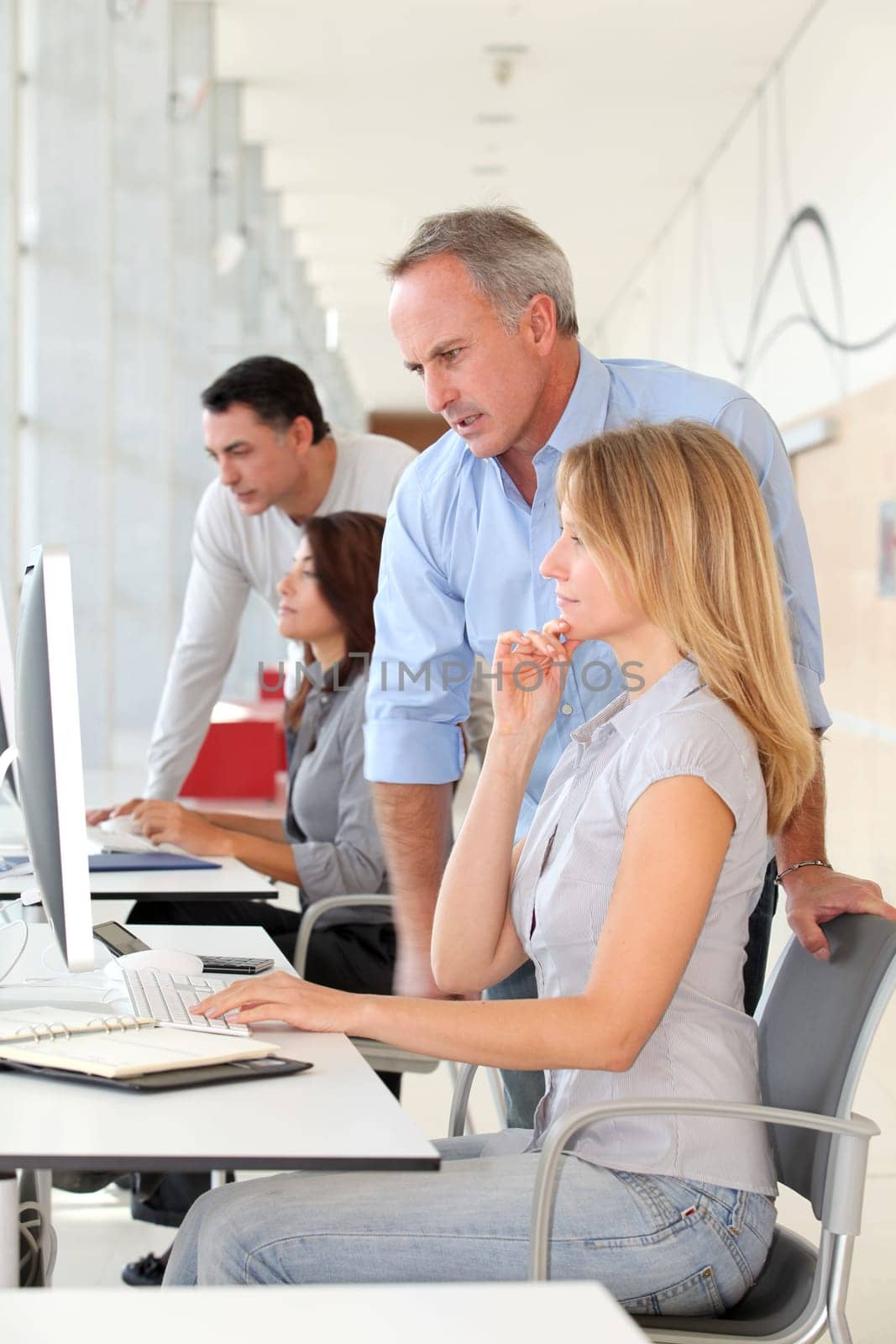 Group of people in business training