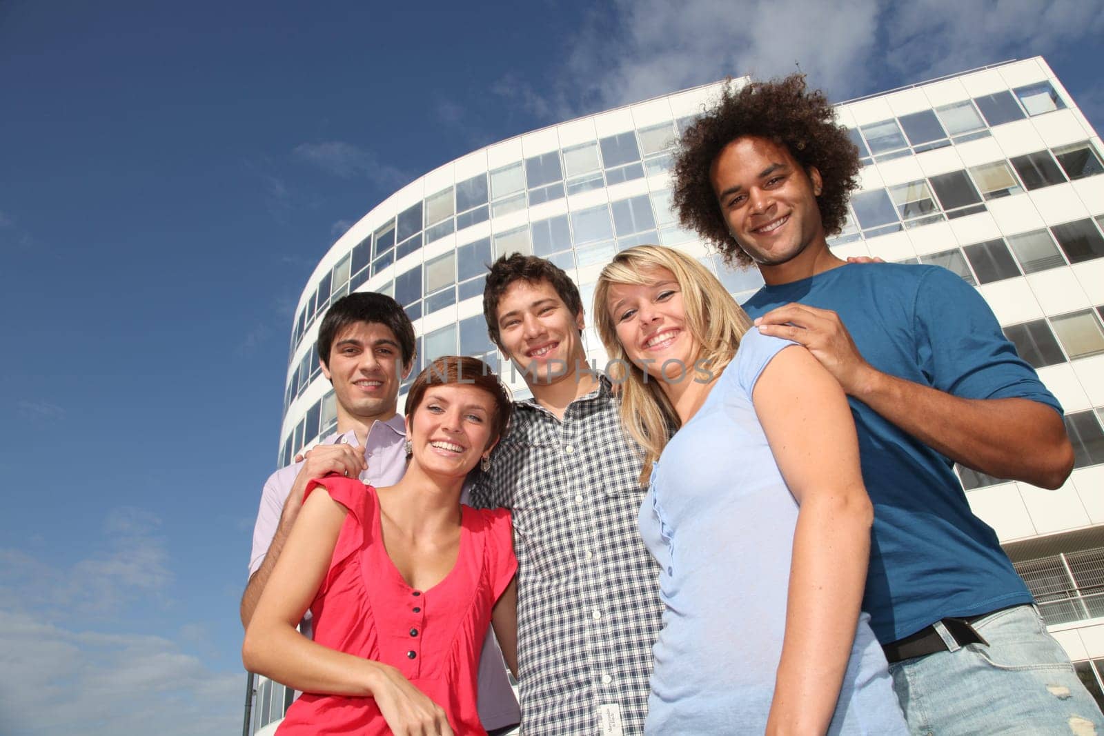 Group of friends at college campus