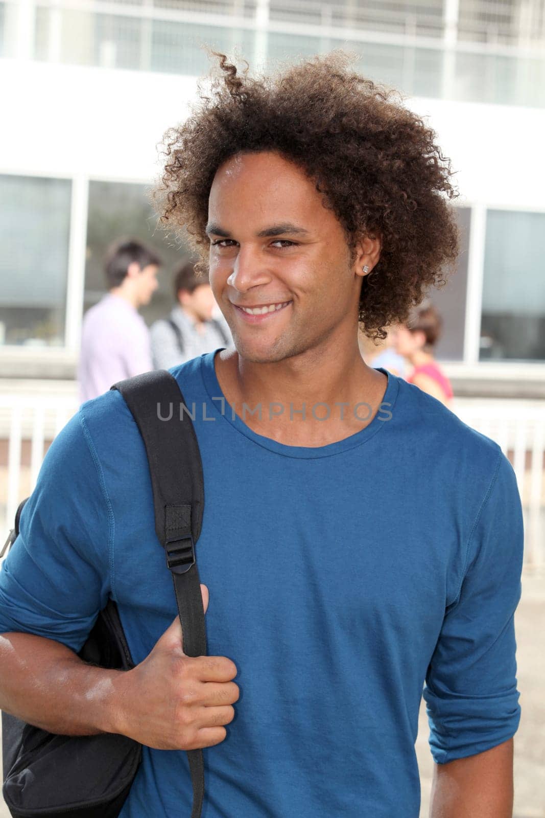 Closeup of young man at university