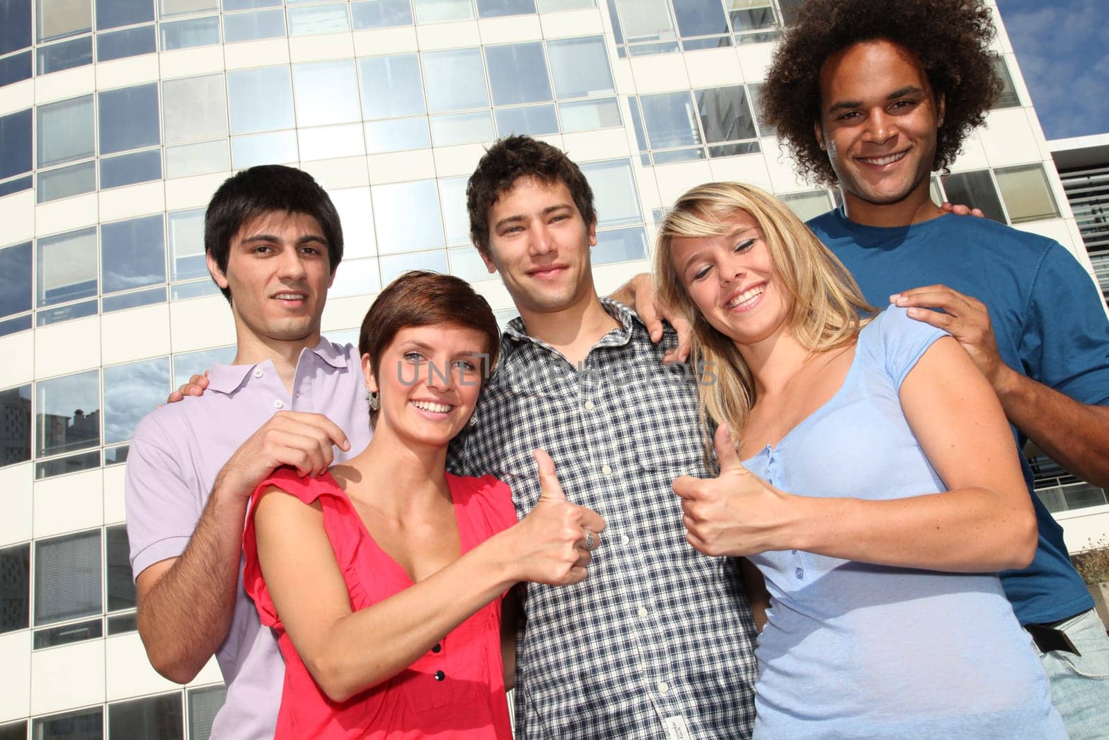 Group of friends at college campus