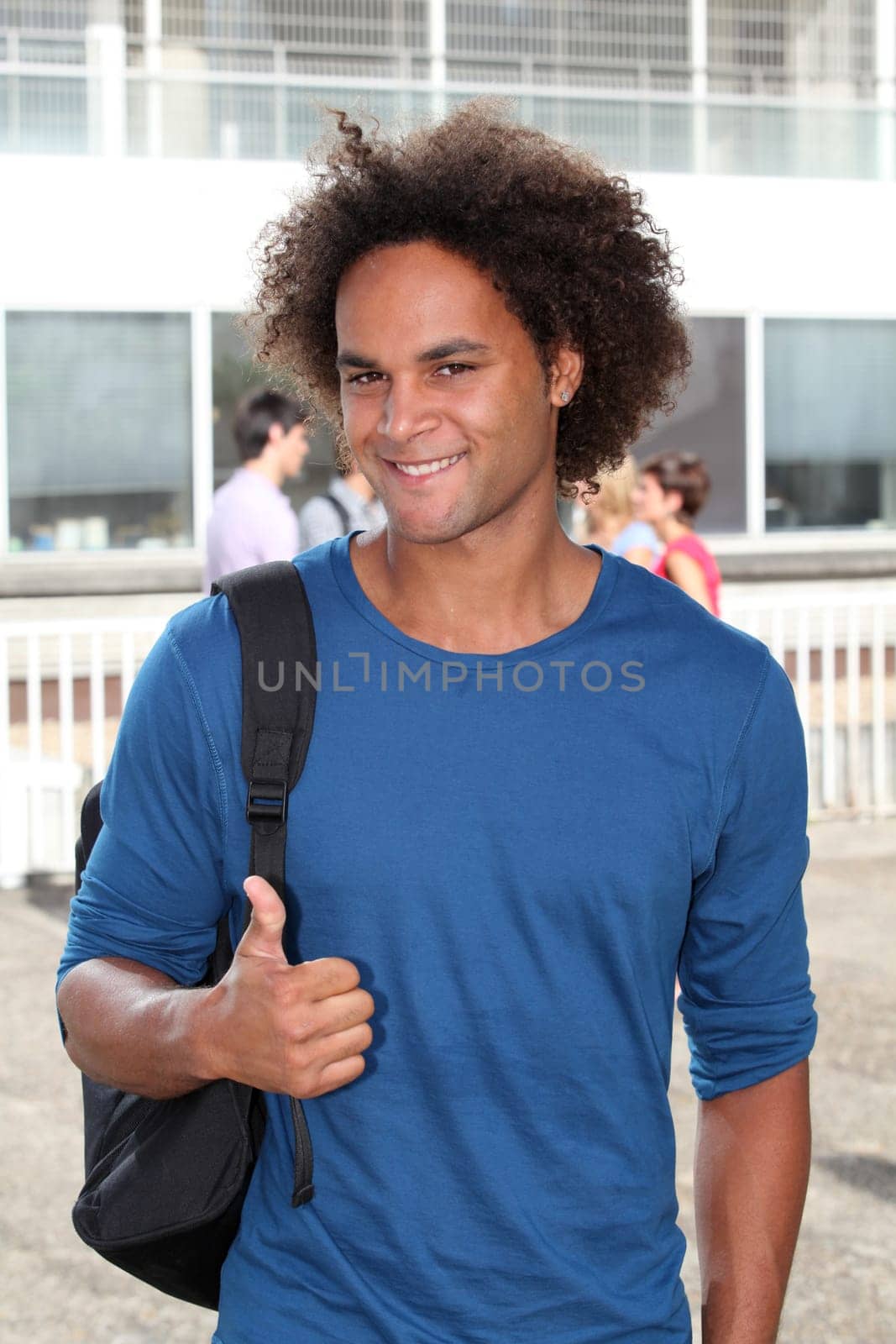 Closeup of young man at university