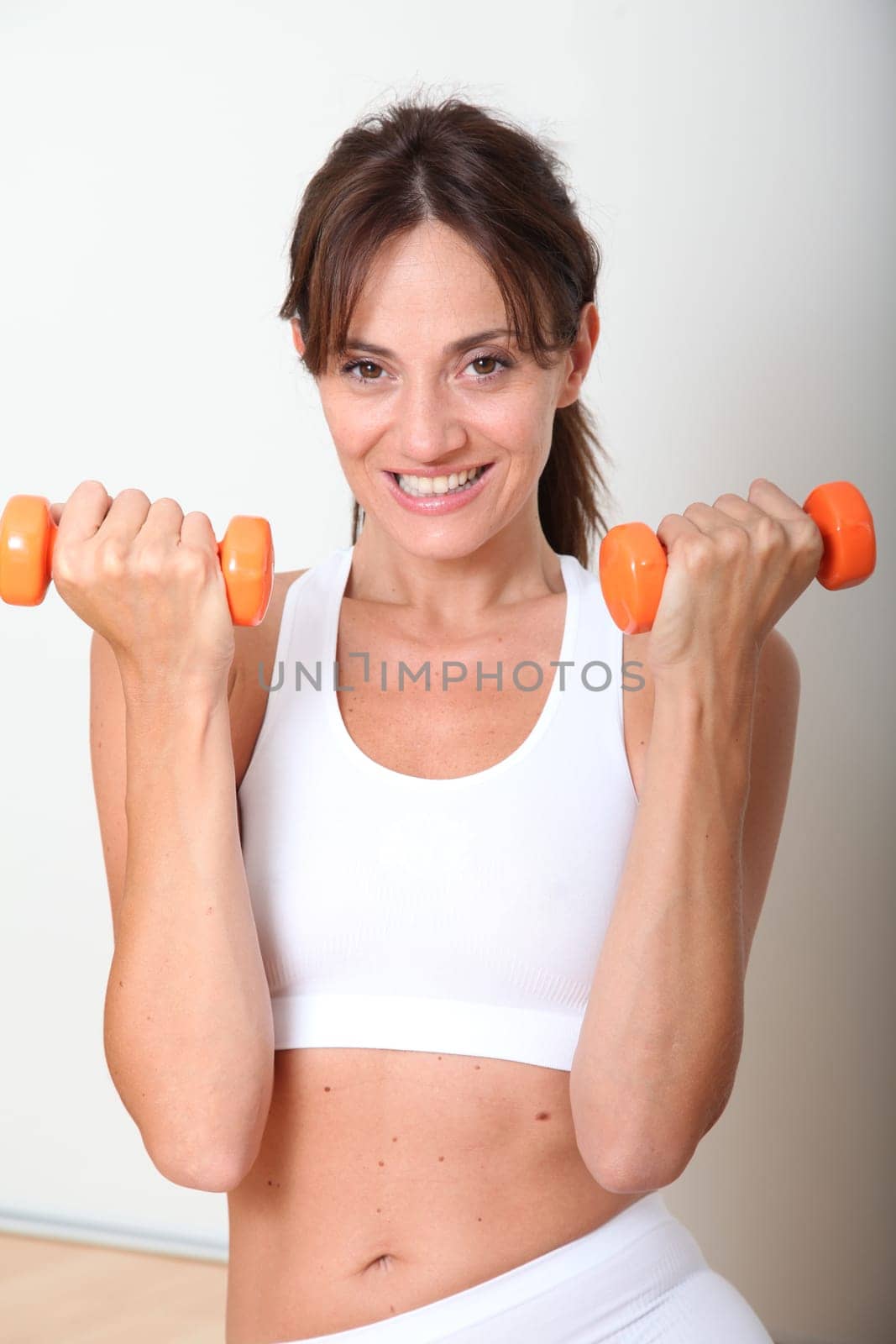 Closeup of woman doing fitness excercises