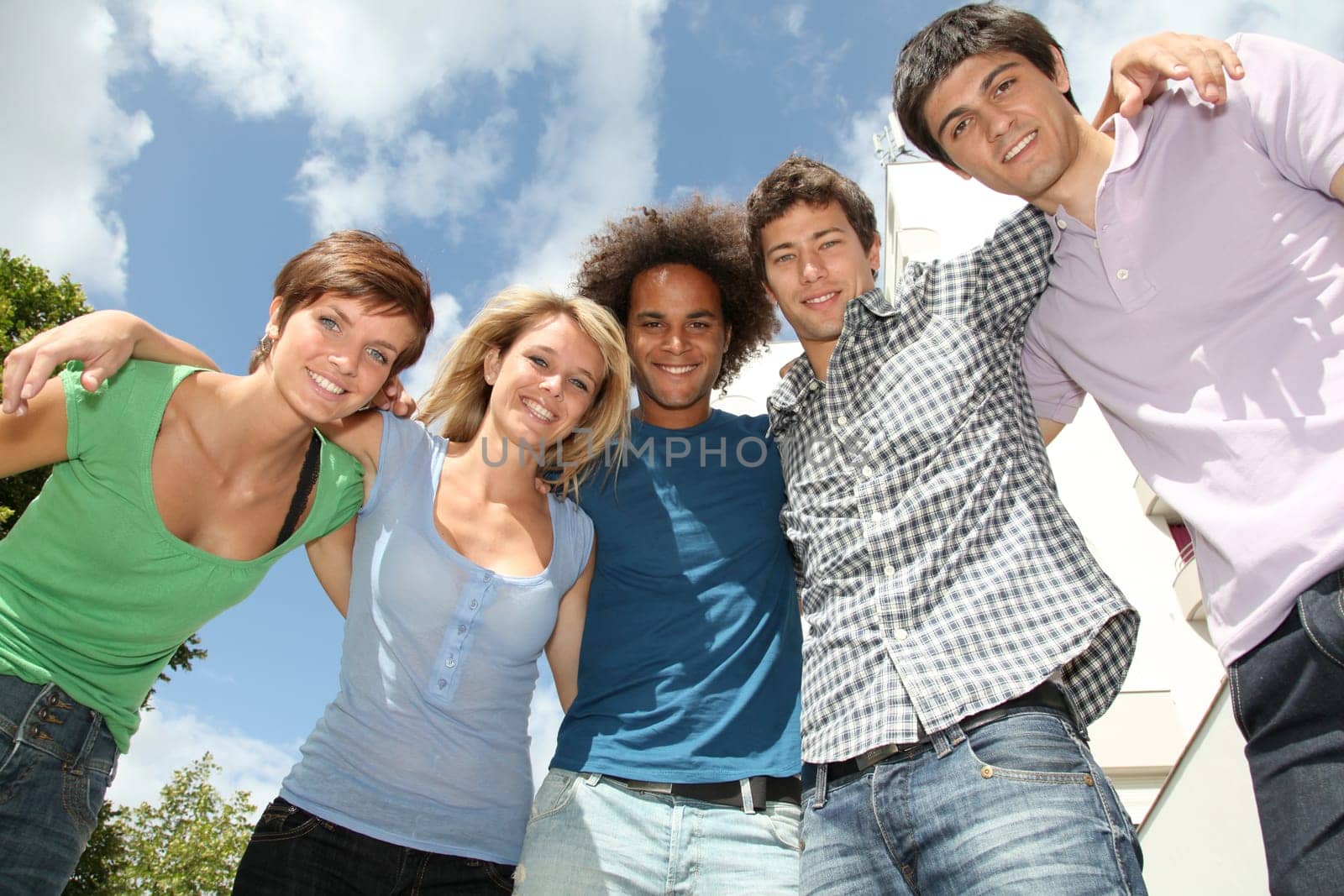 Group of happy students during summer break