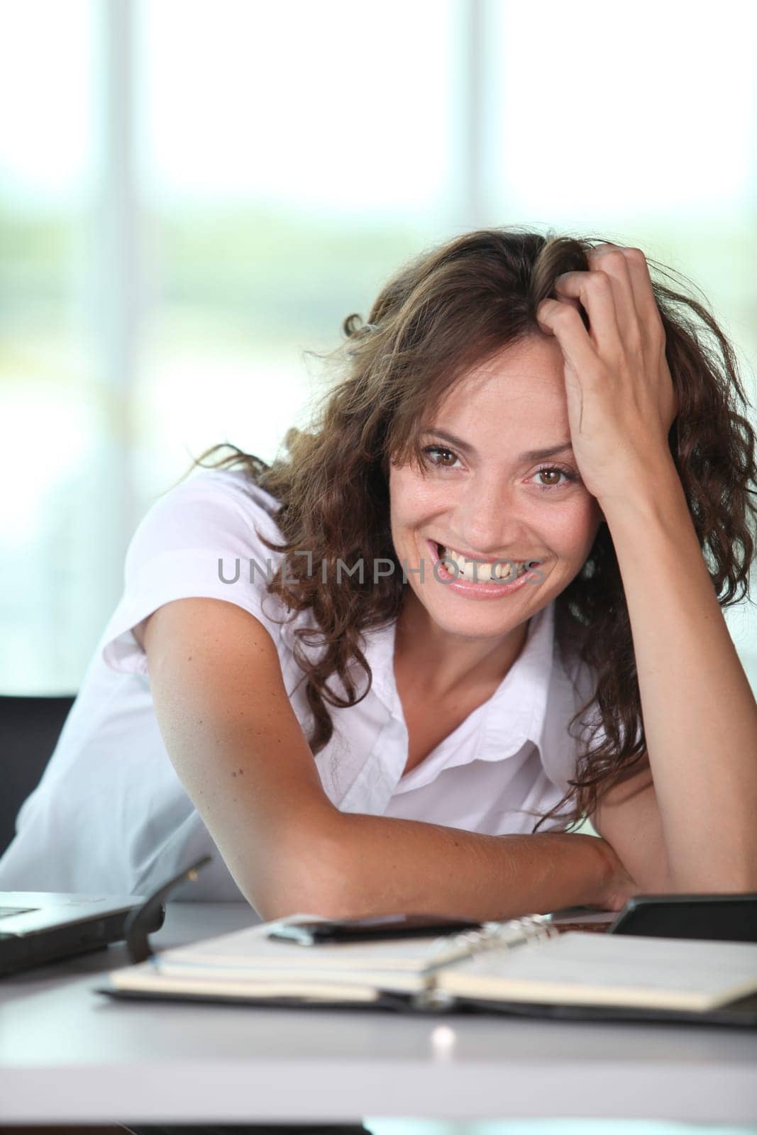 Businesswoman bored in the office