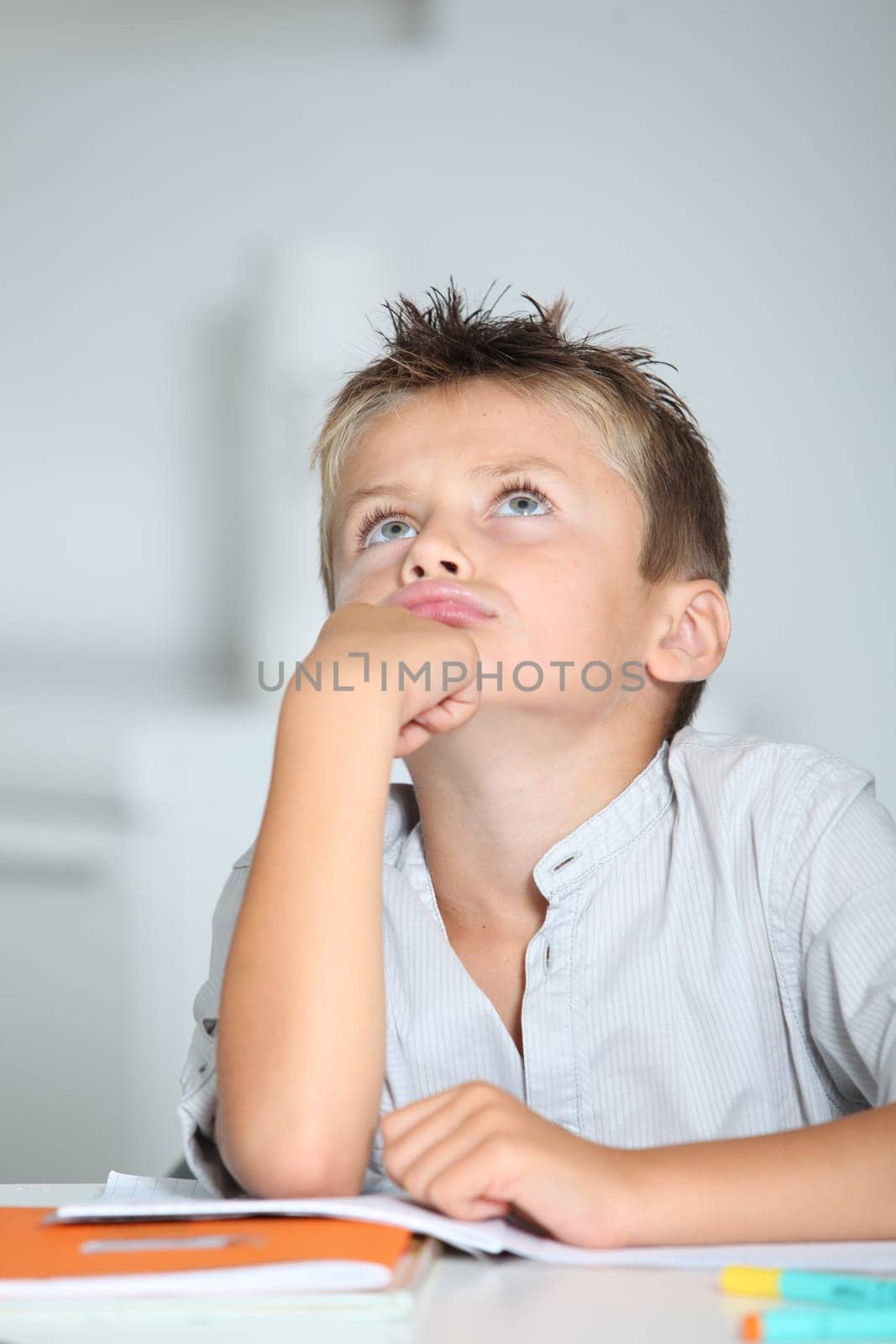 Little boy doing his homework