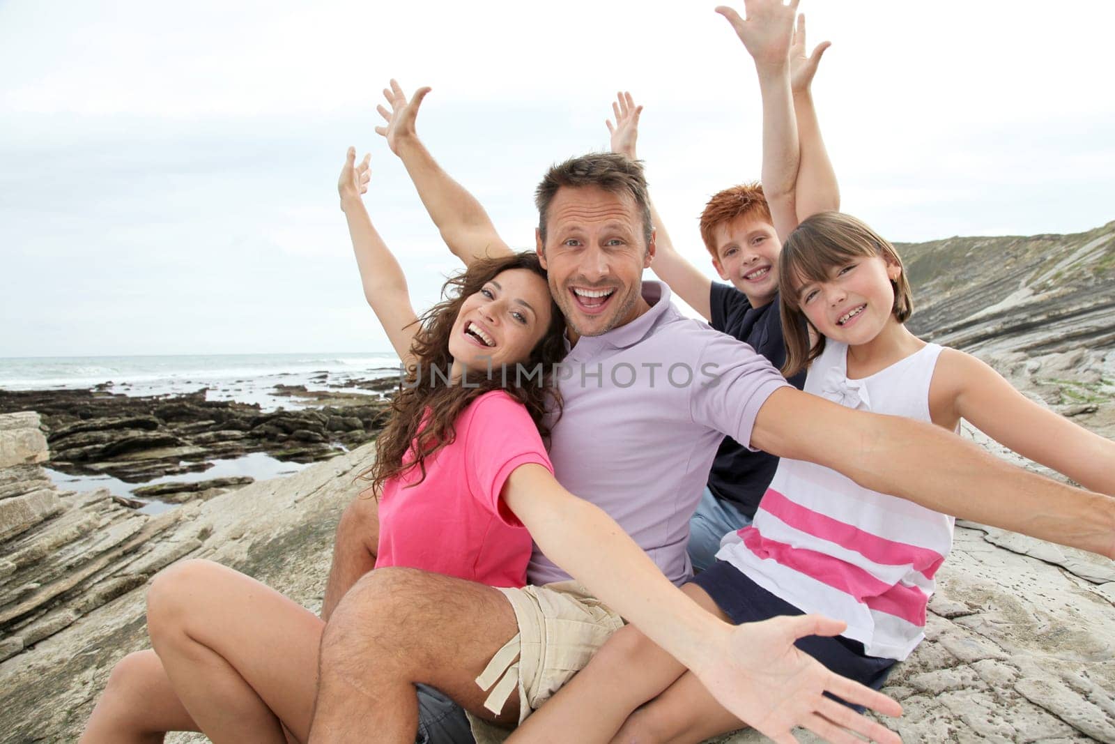 Happy family on summer holidays