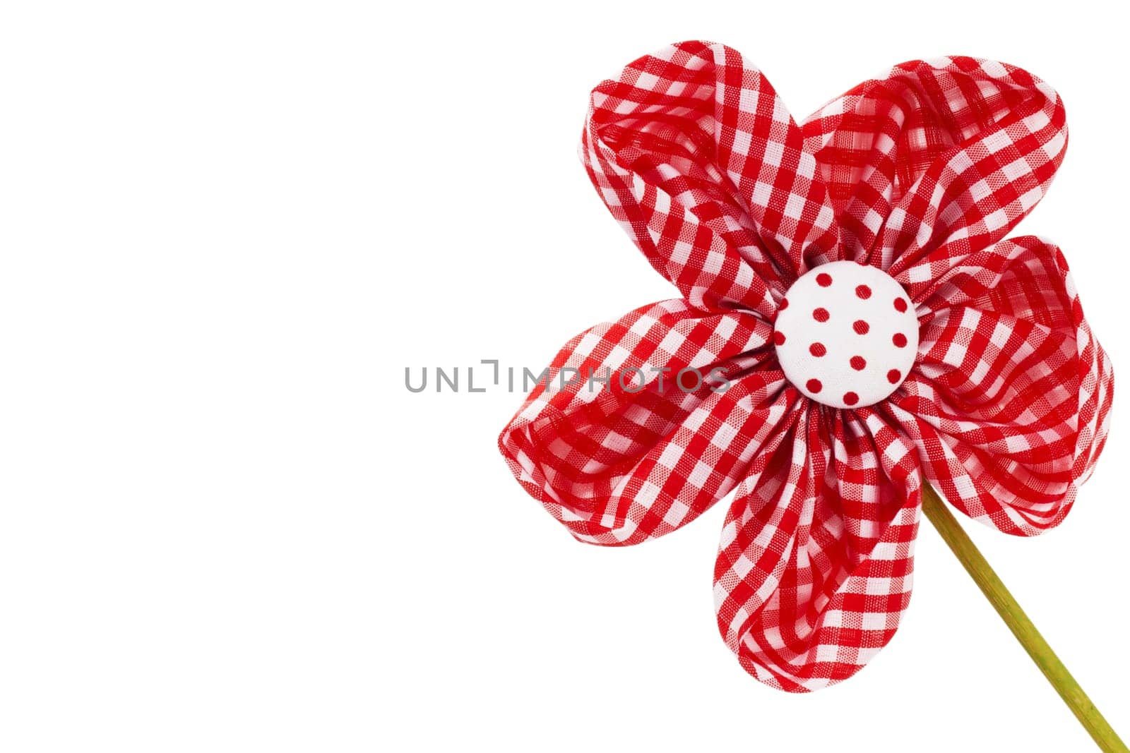 Diagonal Red Fabric Flower