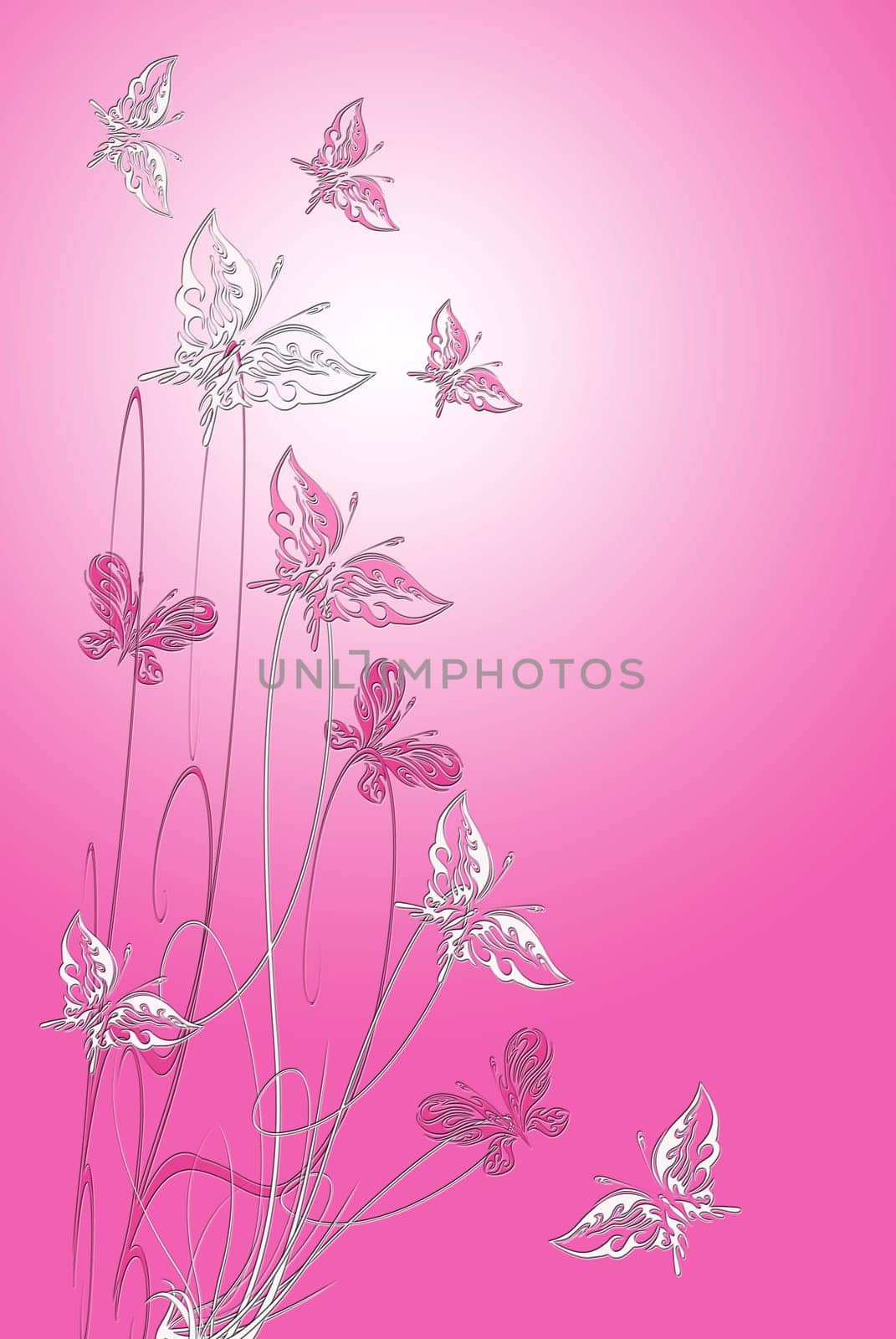Floral background with butterflies
