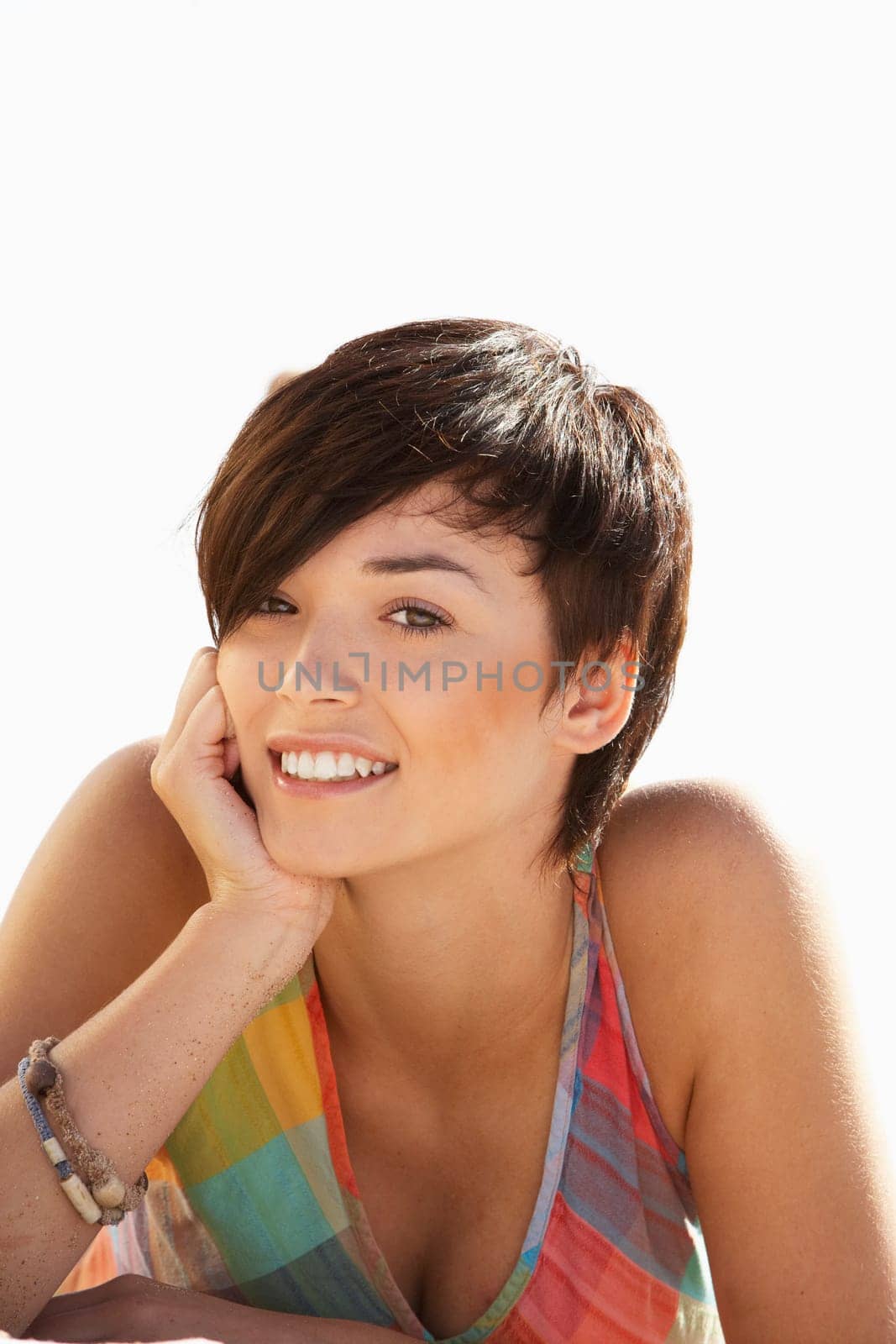 Teenage Girl Relaxing On Beach