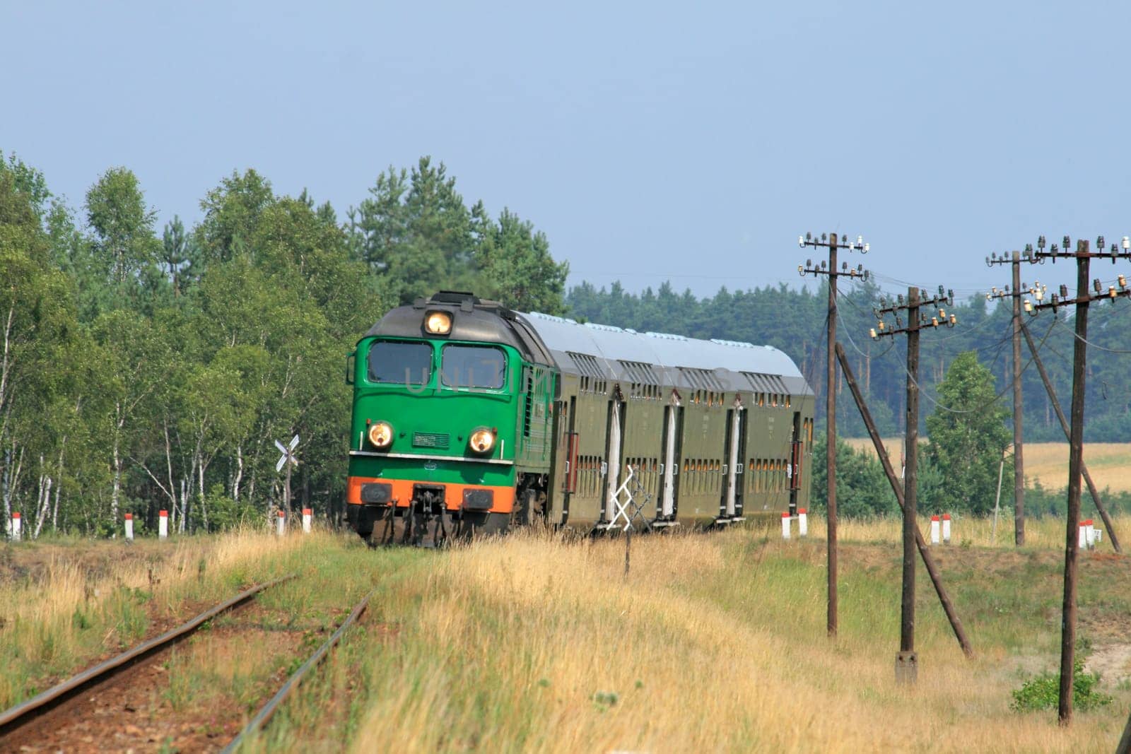Landscape with a passenger train