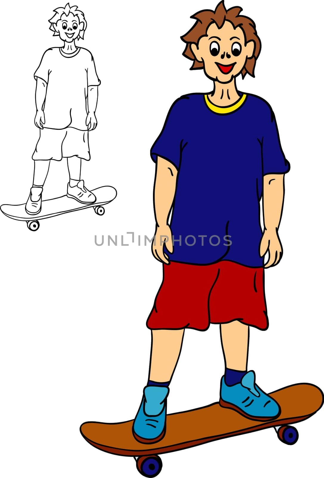 boy goes to skateboar