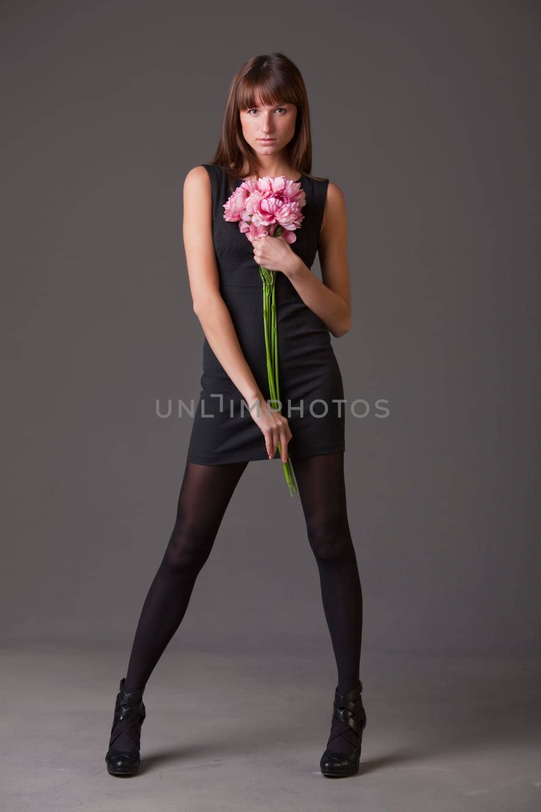 woman with flowers