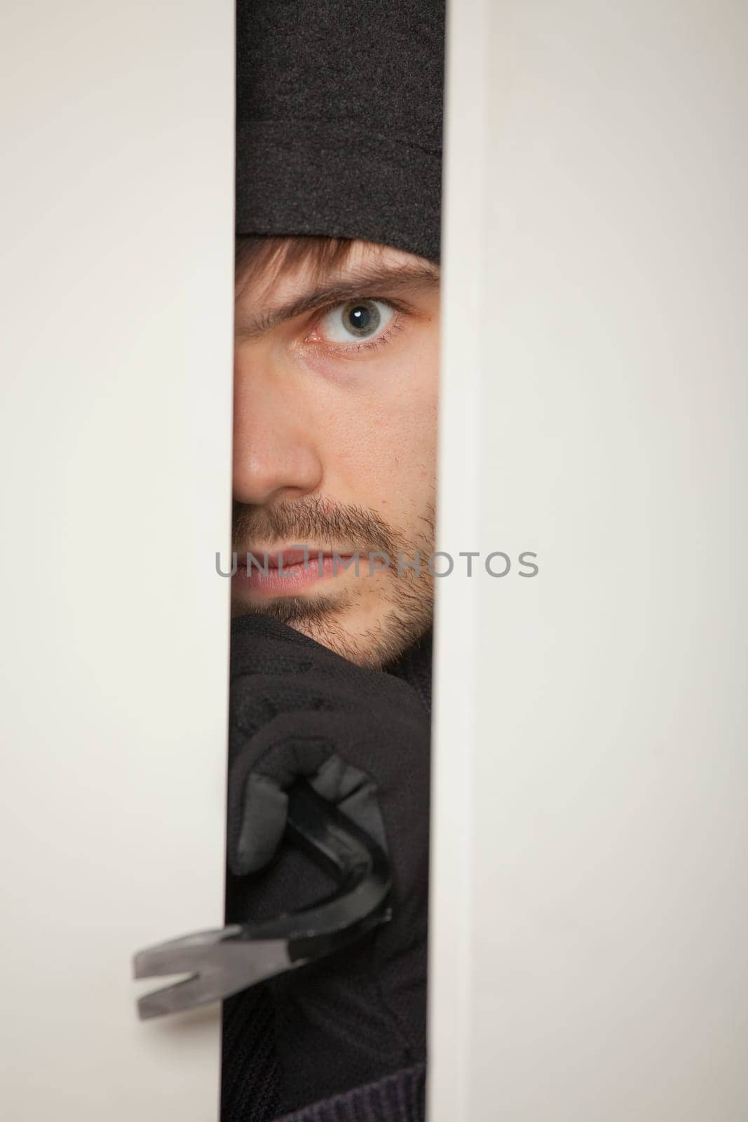 burglar with crowbar