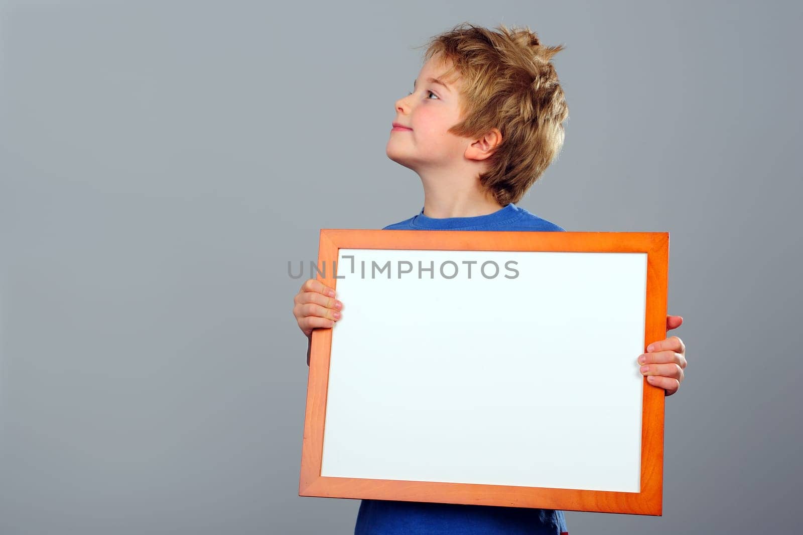 happy boy with frame