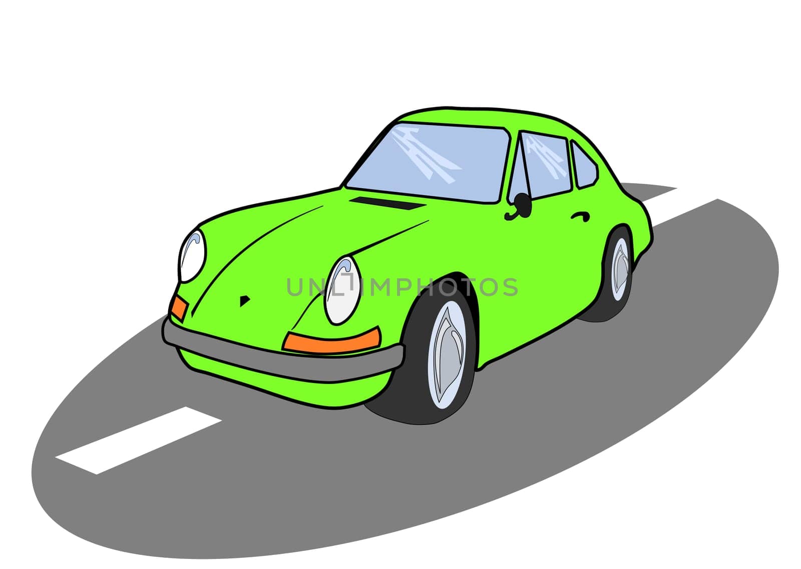 Illustration of a classic sports car
