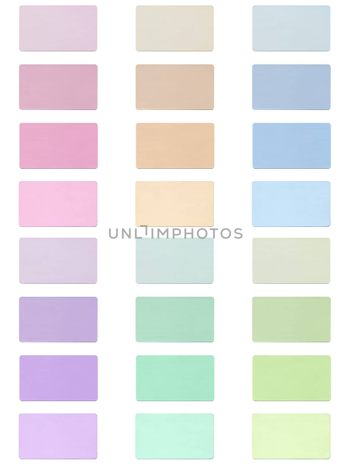 Colour fabric paint samples isolated over white