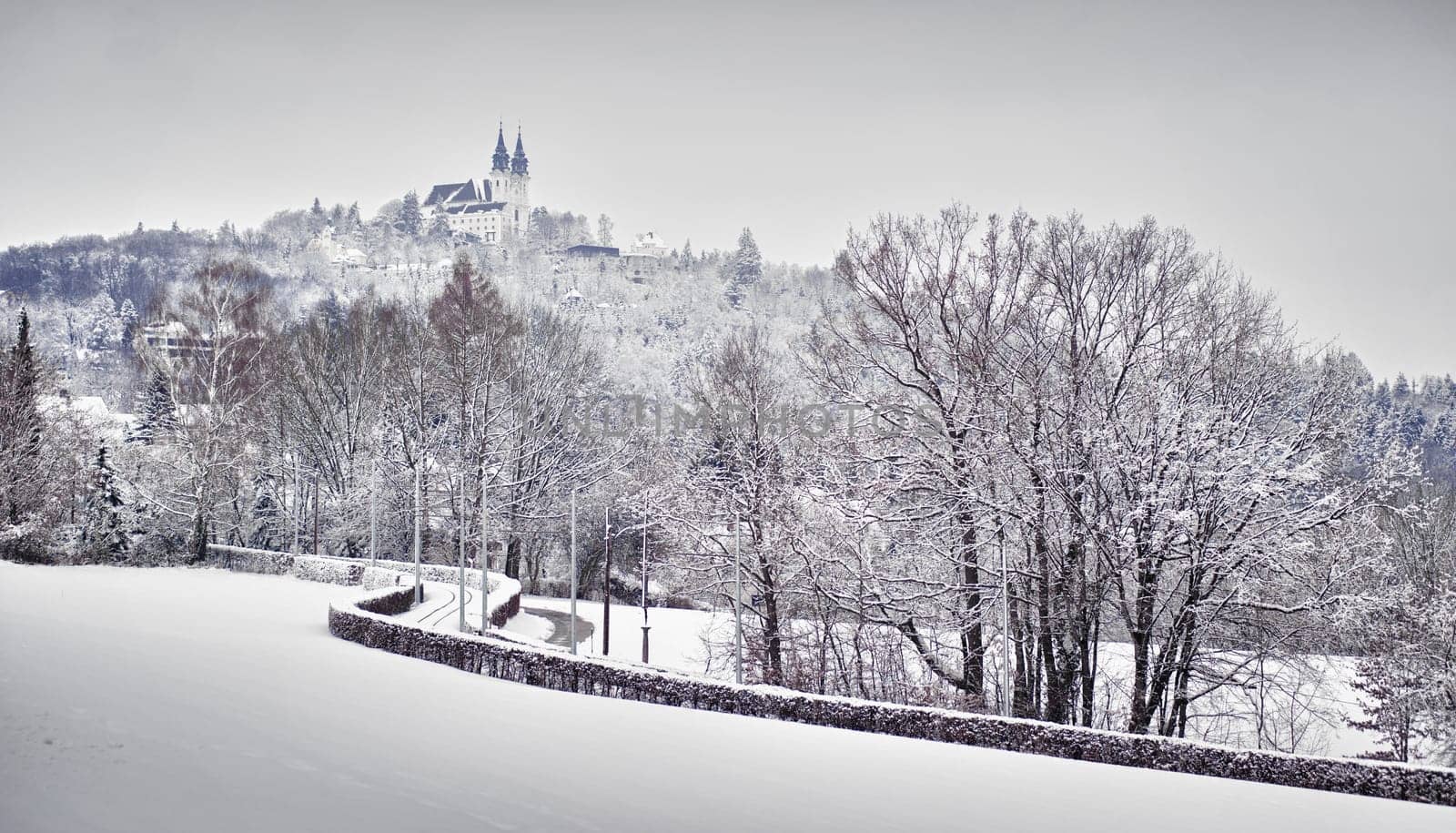 Church in Winter Landscape, taken in Linz Austria