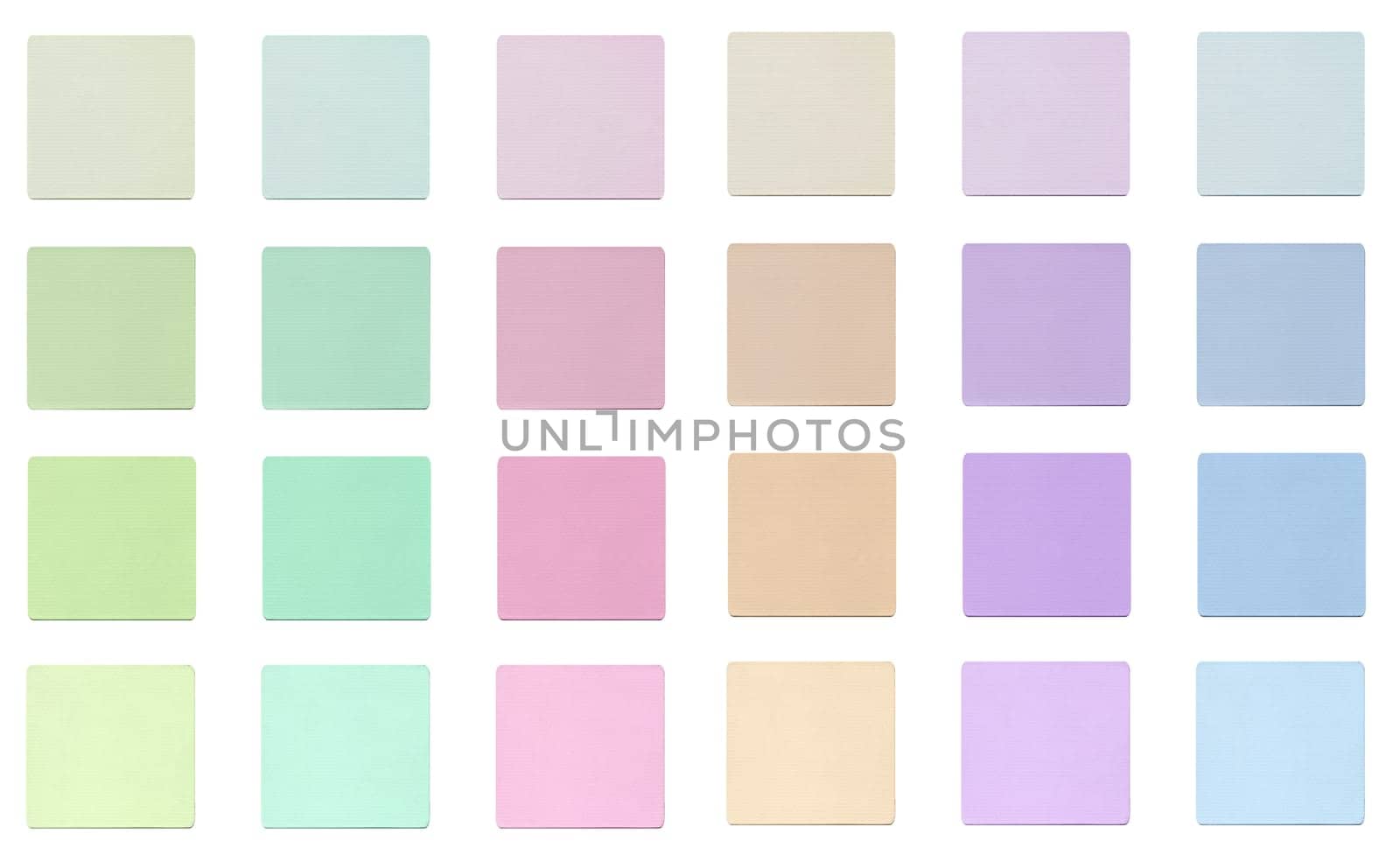 Colour fabric paint samples isolated over white