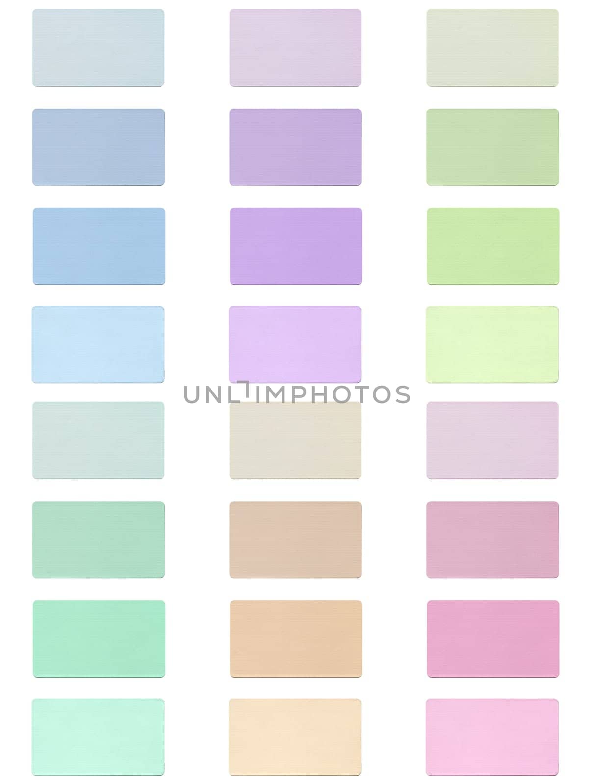 Colour fabric paint samples isolated over white