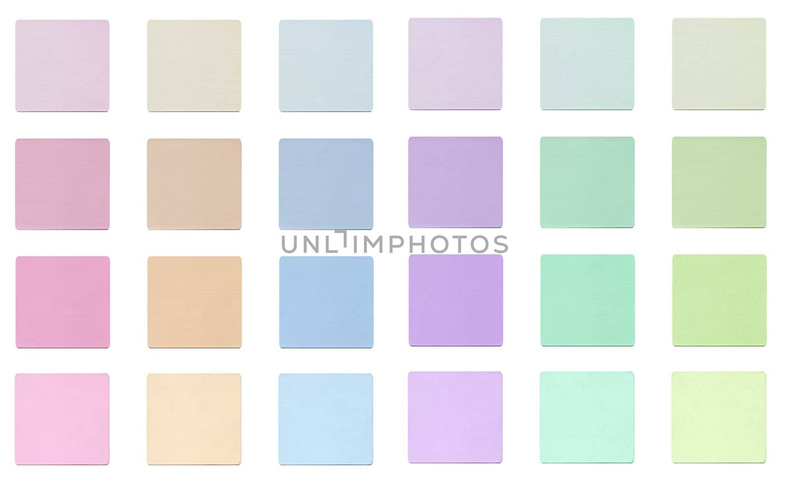 Colour fabric paint samples isolated over white