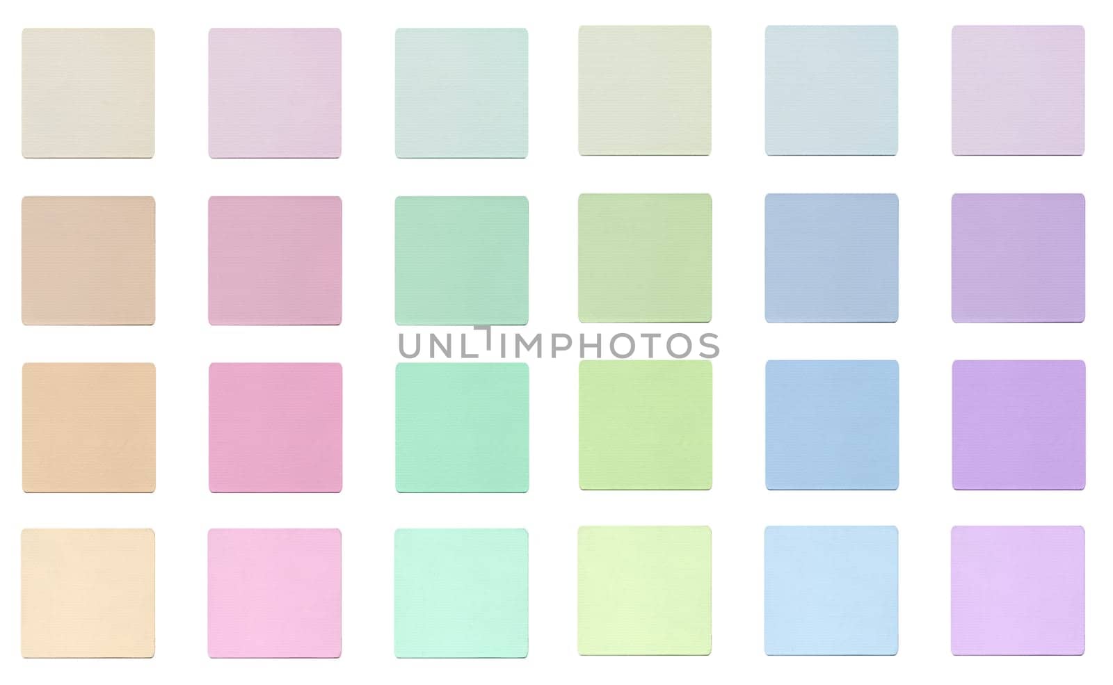 Colour fabric paint samples isolated over white