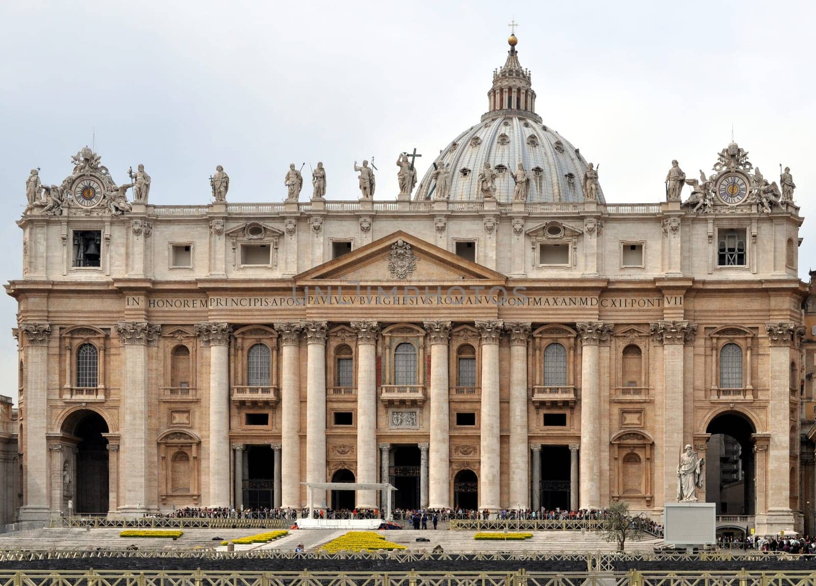 Basilica church of Saint Peter (San Pietro), Rome, Italy - rectilinear frontal view