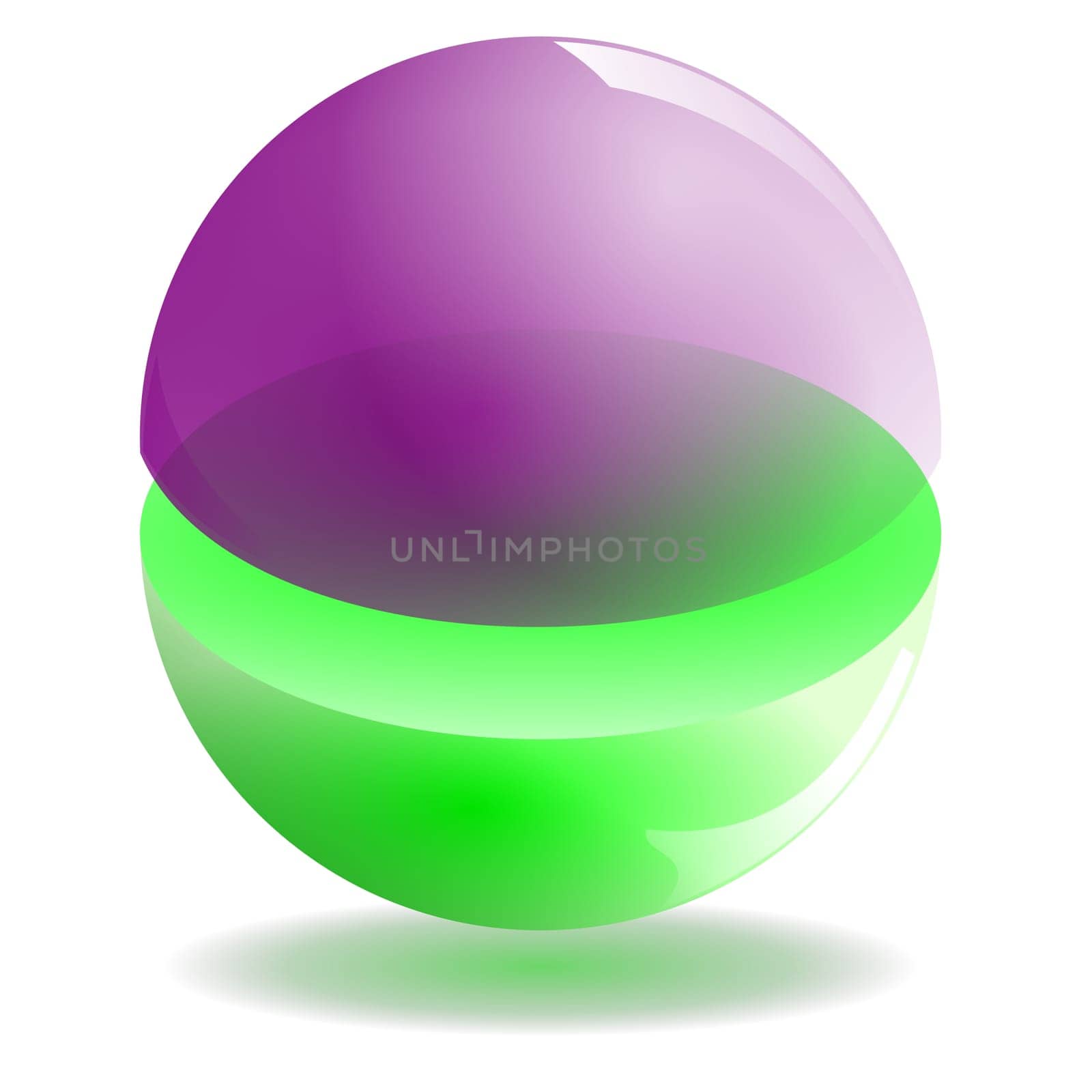 Violet and green sphere using as design element