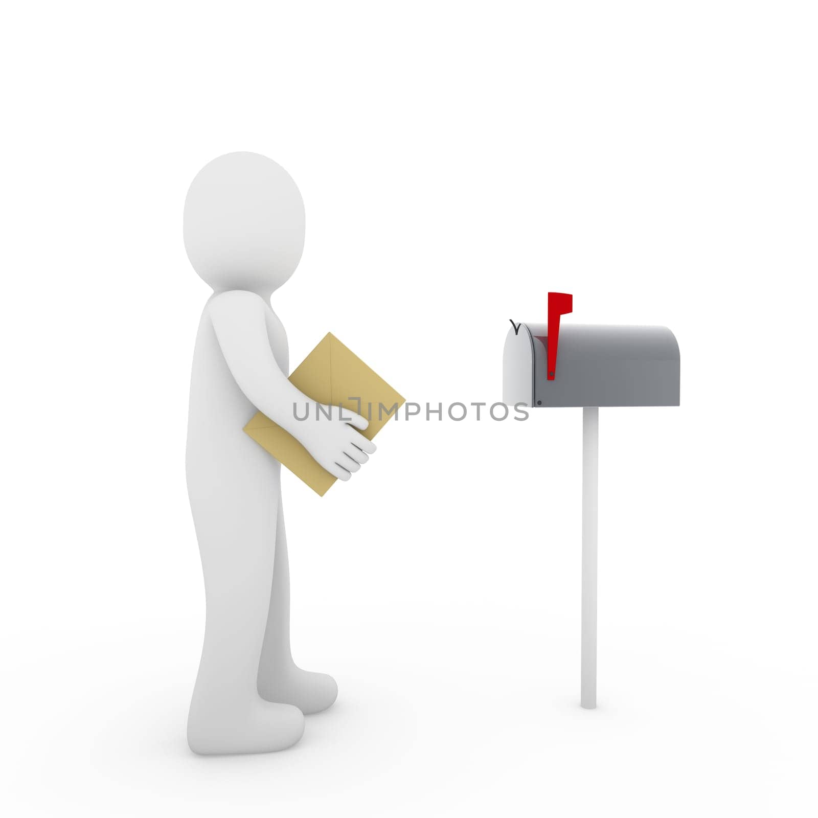 3d, human, letter, mailbox, red, mail, email, business
