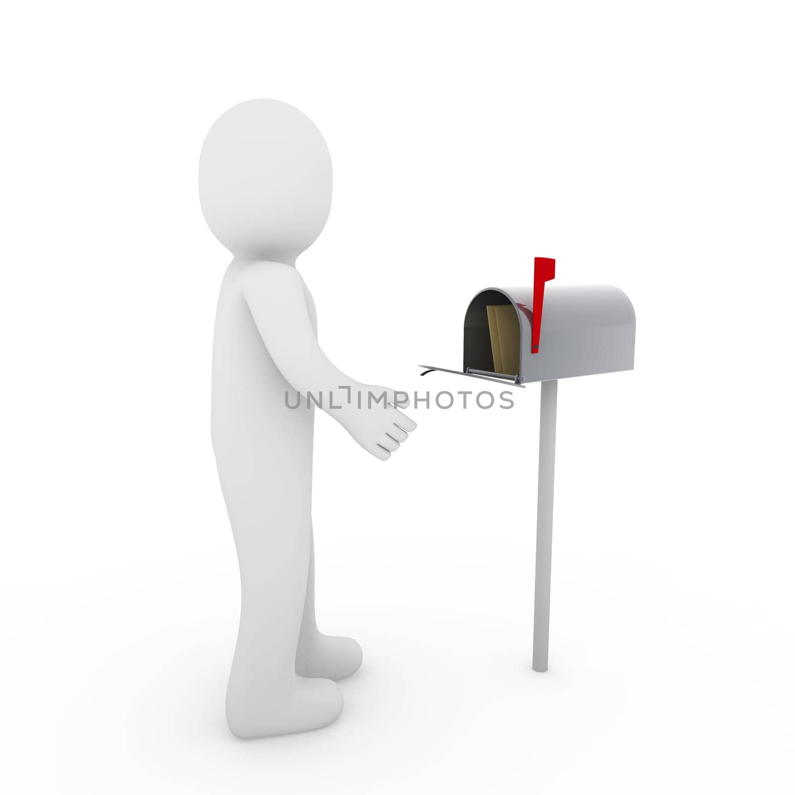3d, human, letter, mail, email, post, business, mailbox