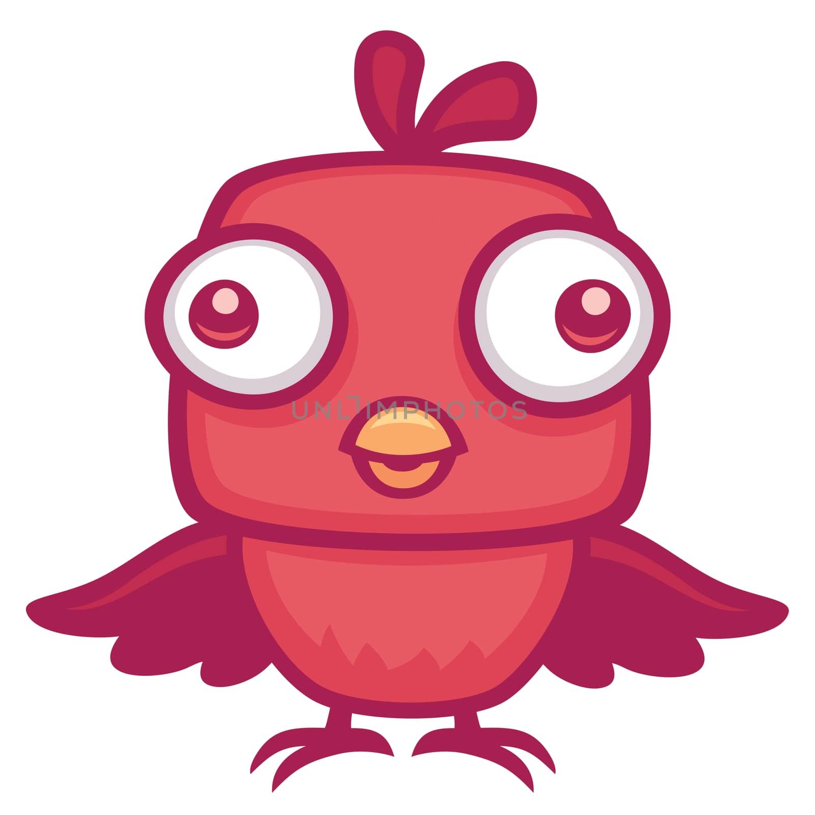 Vector cartoon illustration of a cute baby bird.