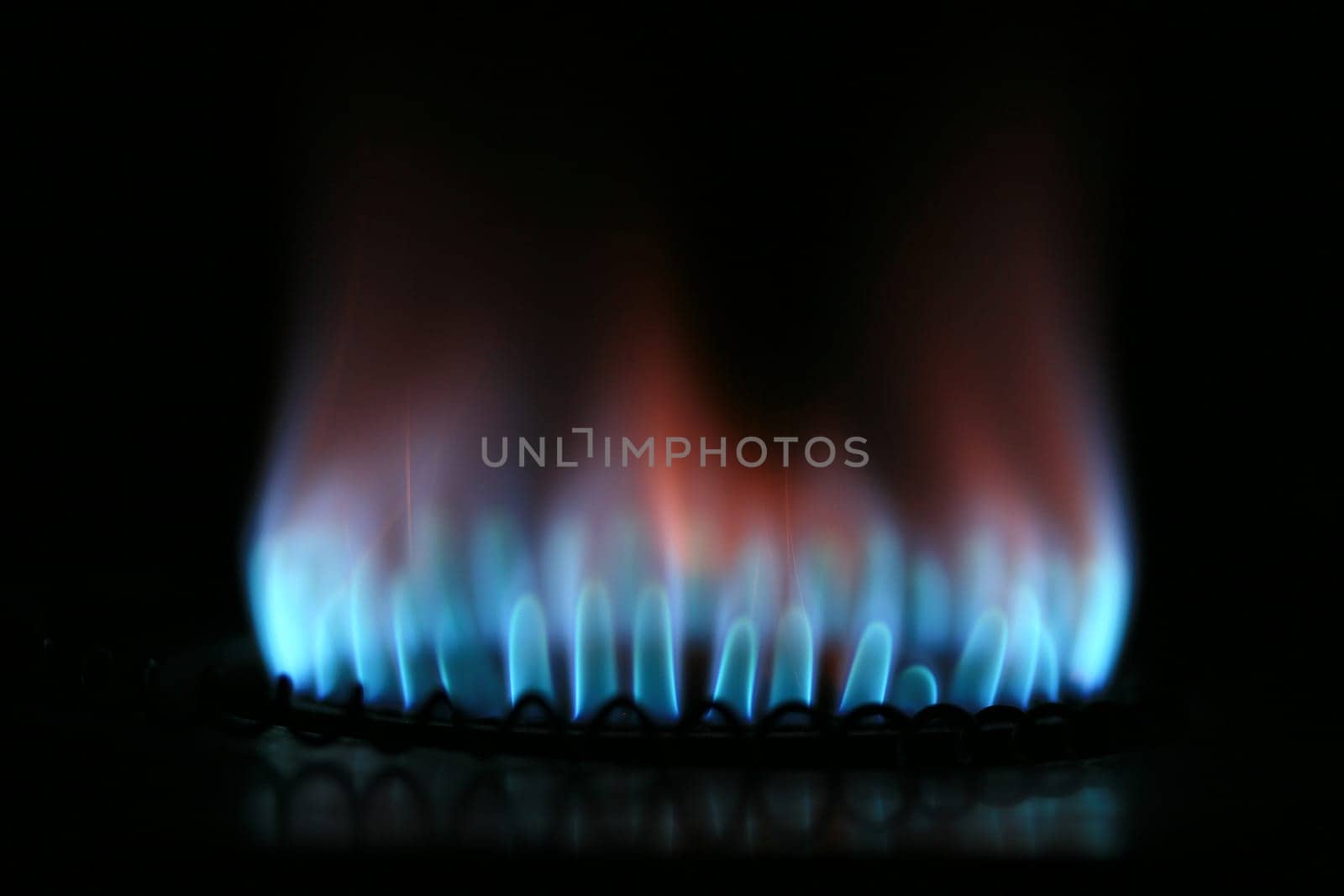 Natural gas from inside the blue image of darkness