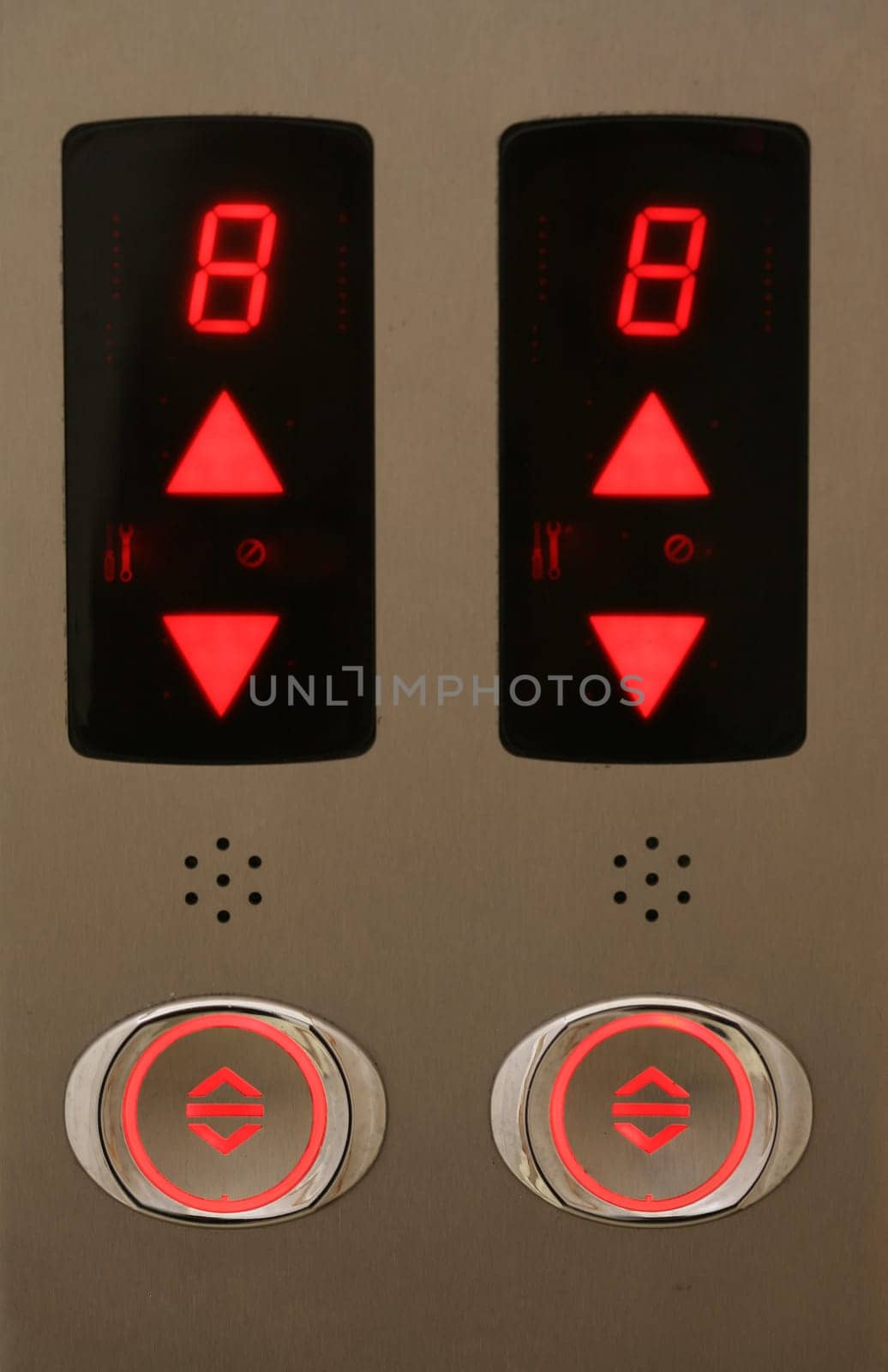 illuminating the image of a black background on the elevator buttons