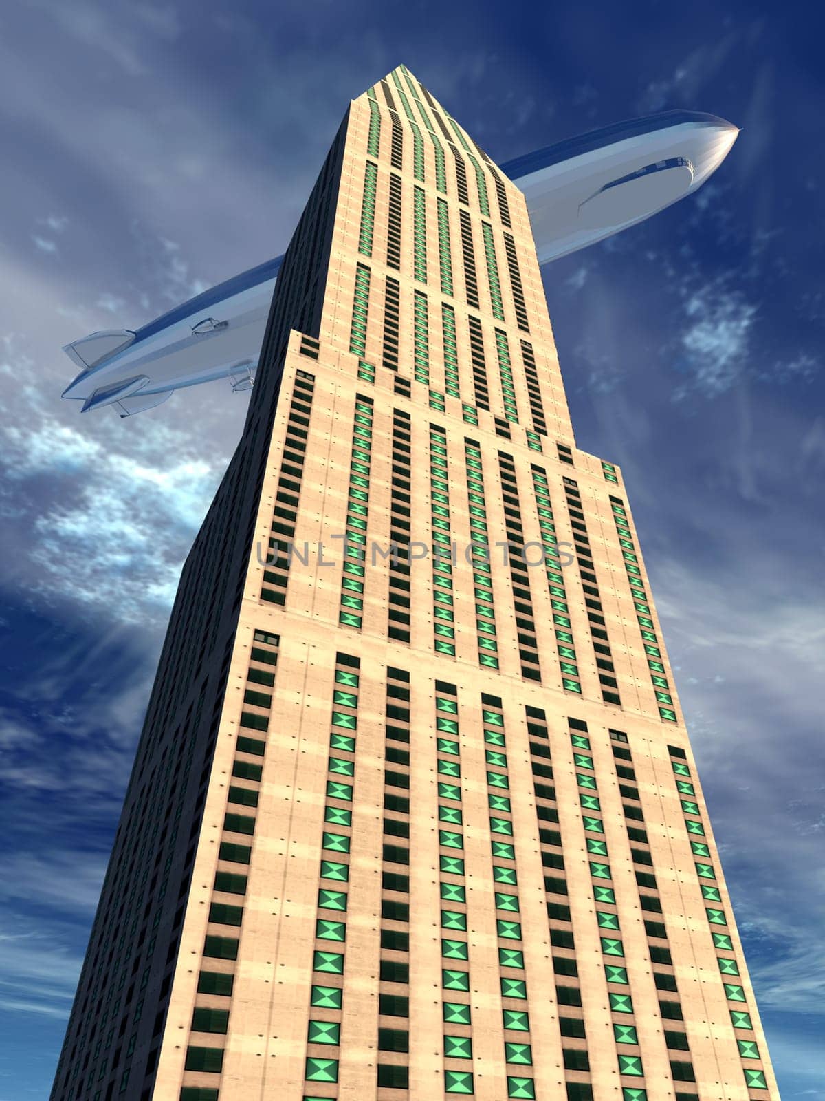 Skyscraper with Zeppelin